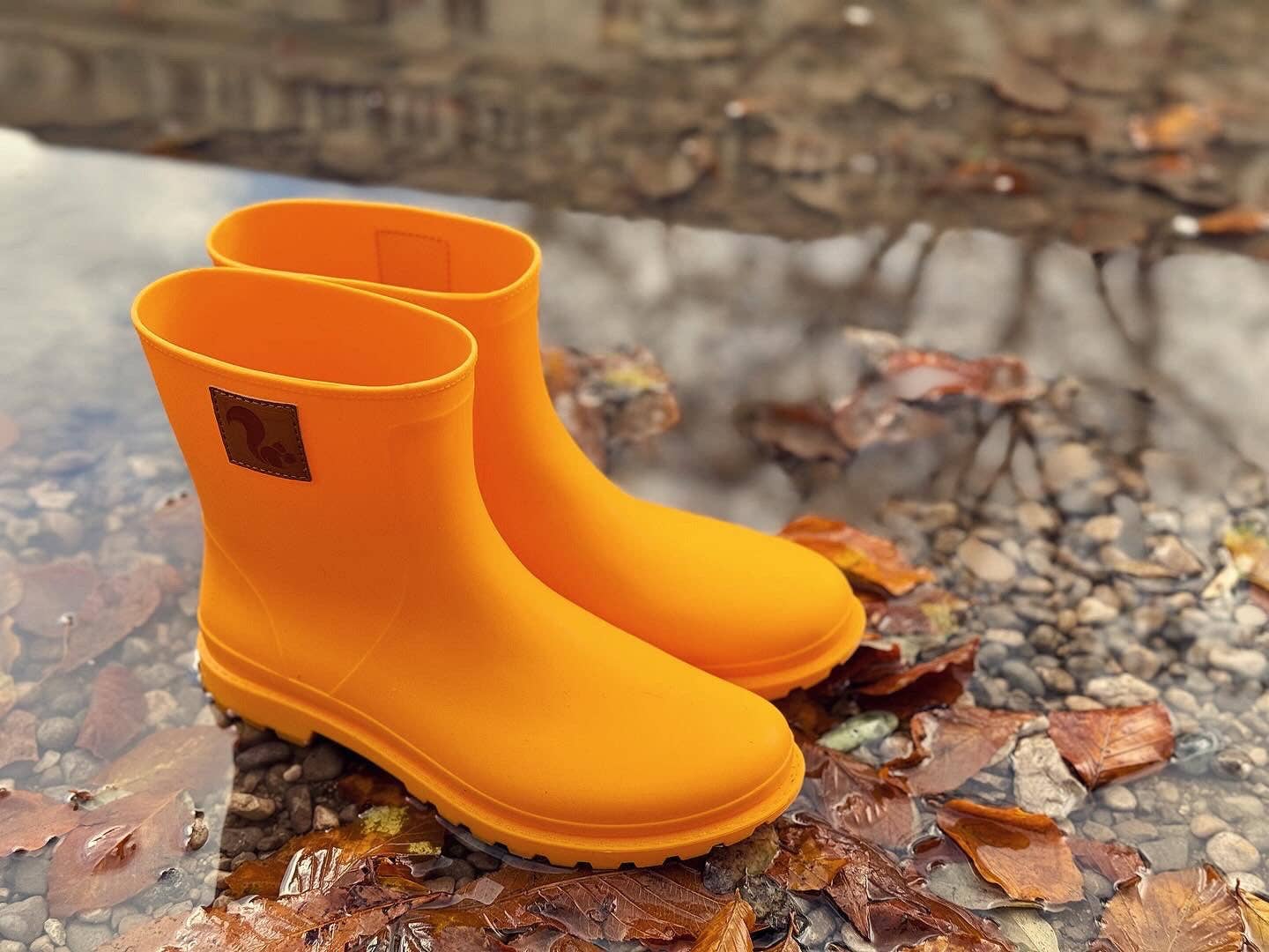 Thies® Bio-Regenstiefel Orange Juice vegan | 100 % wasserdichte, biologisch abbaubare Regenstiefel