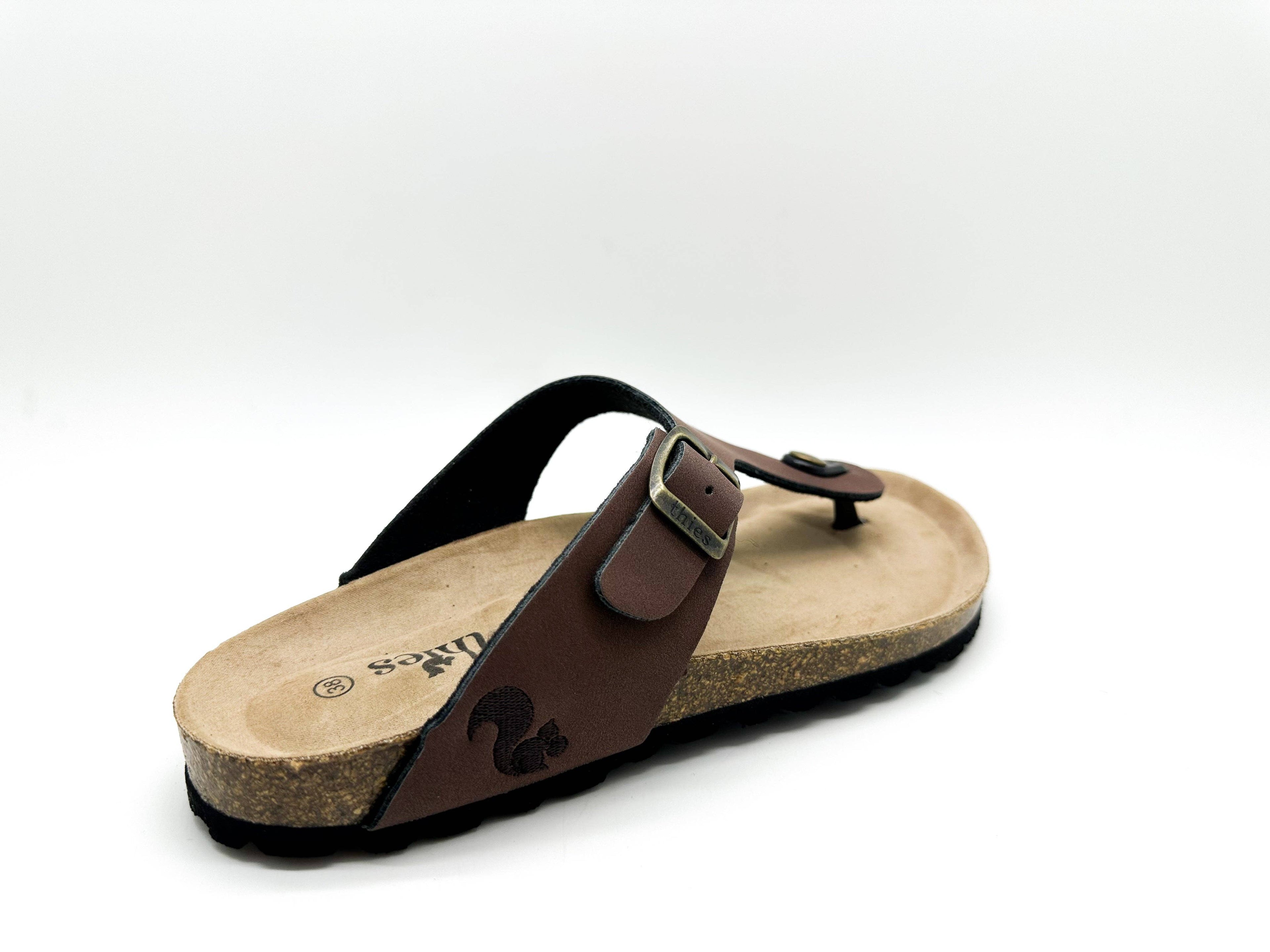 Thies 1856 ® Eco Bio Zehensandale vegan in Schokoladenfarbe