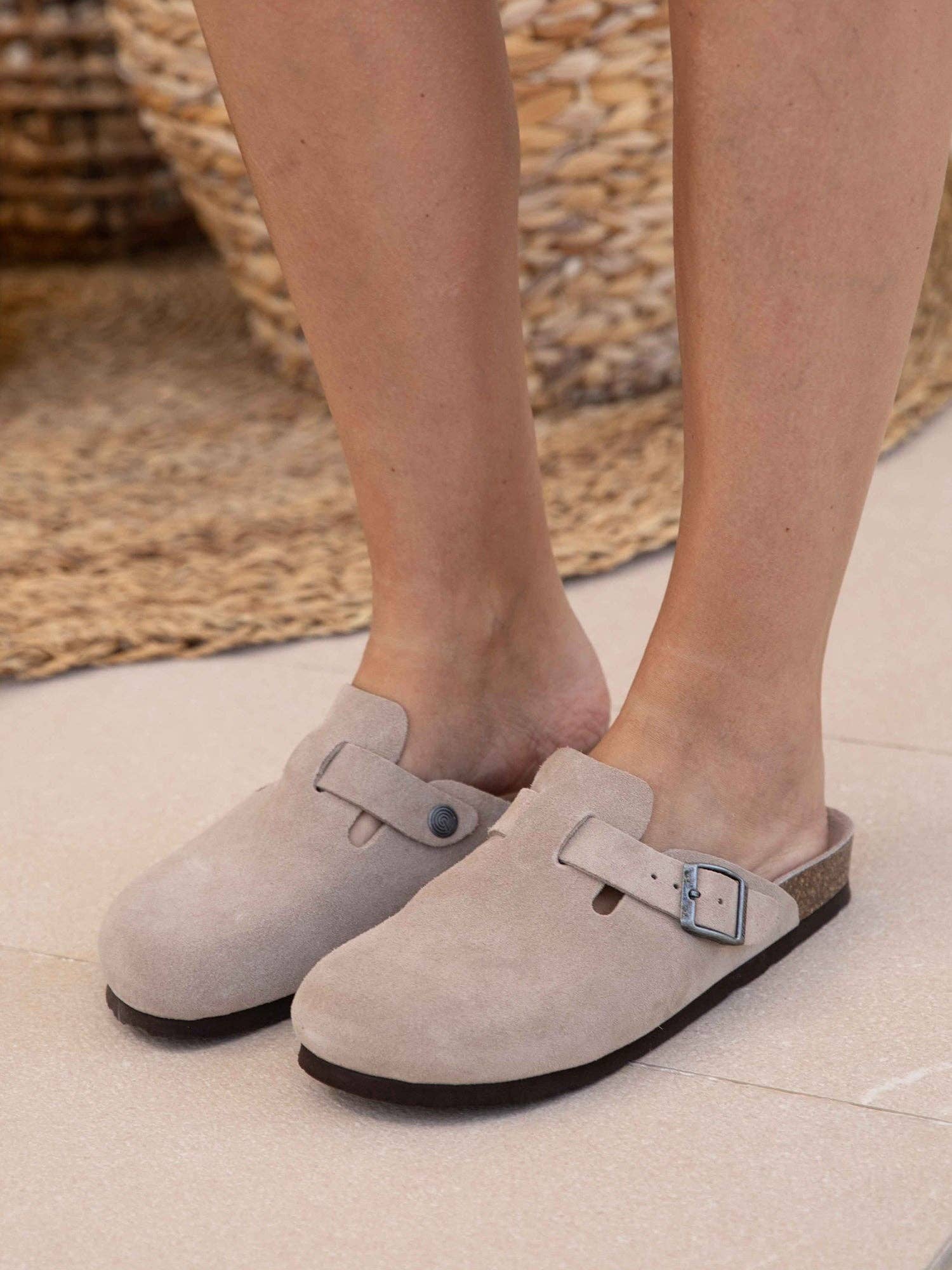 RIVA VELOUR TAUPE Unisex Clogs