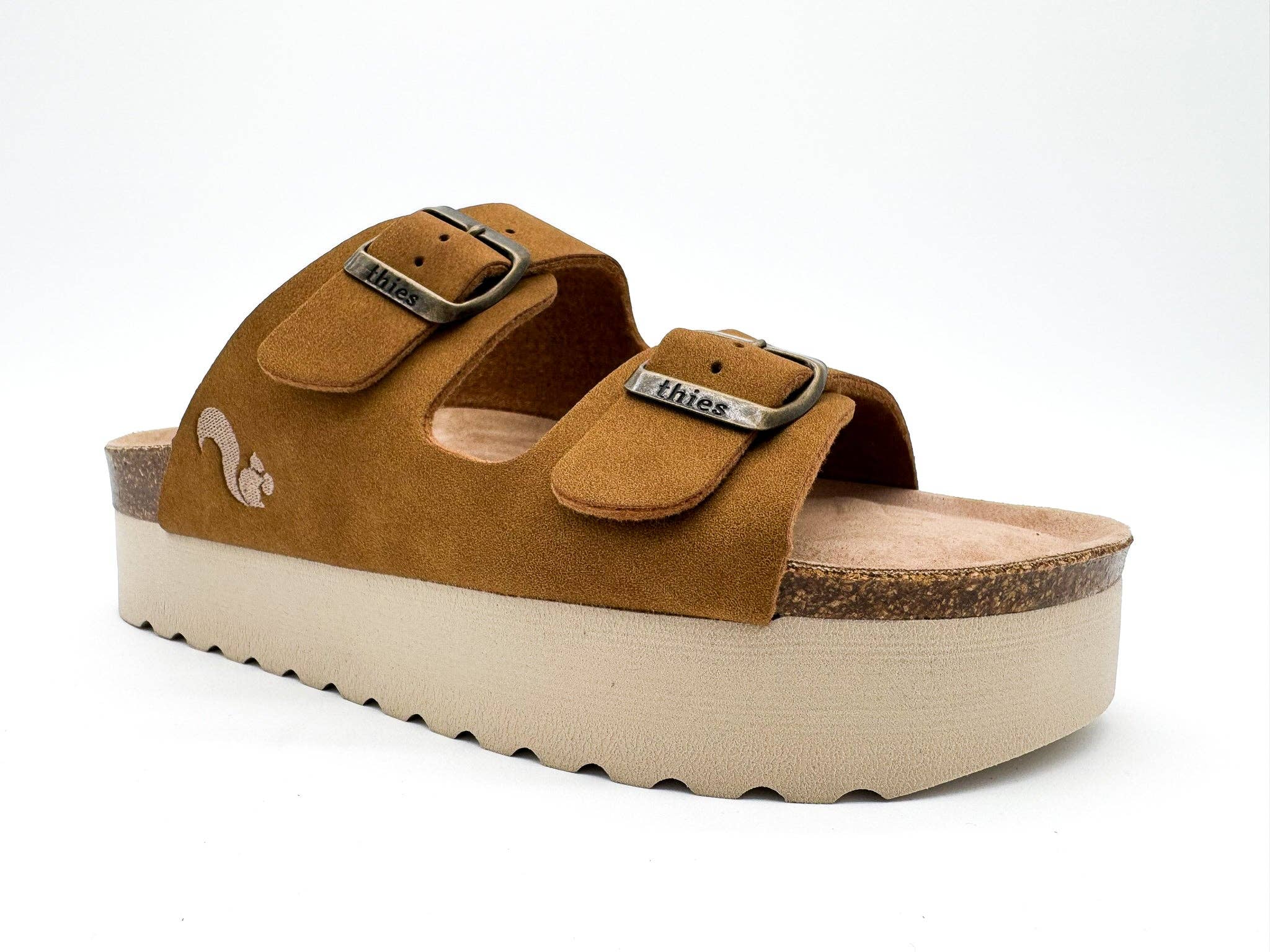 Thies 1856 ® Eco Bio Plateau Sandale vegan cognac