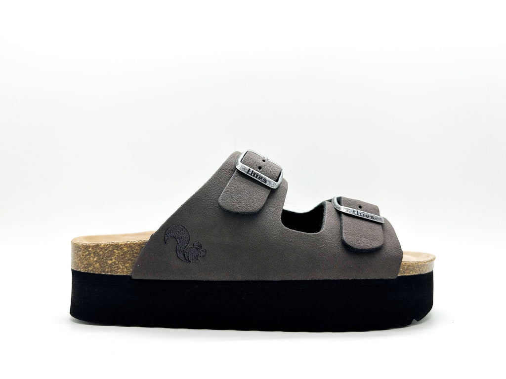 Thies 1856 ® Eco Bio Plateau Sandale vegan in Anthrazit