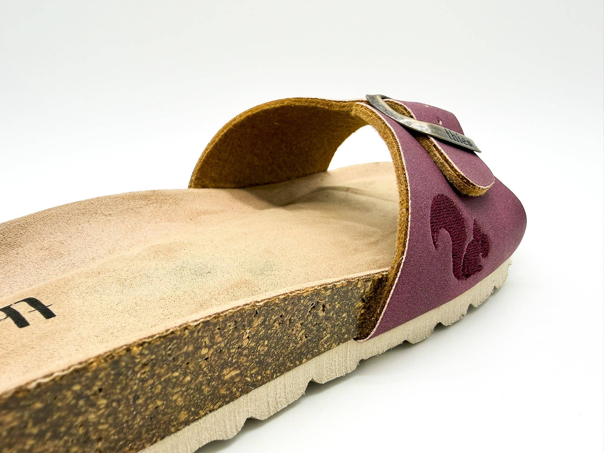 Thies 1856 ® Eco Bio Riemensandale vegan pflaumenfarben