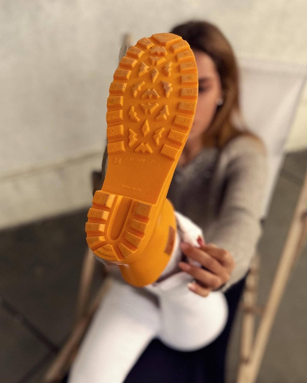 Thies® Bio-Regenstiefel Orange Juice vegan | 100 % wasserdichte, biologisch abbaubare Regenstiefel