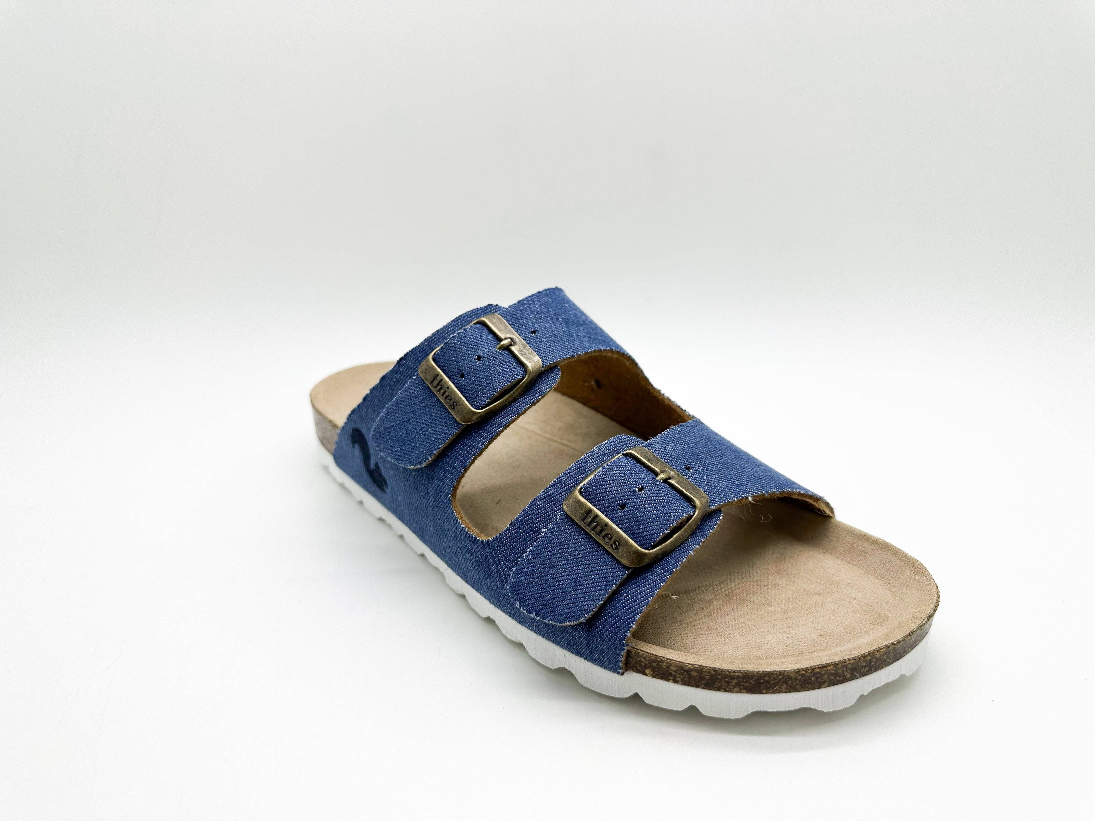 Thies 1856 ® Rec Denim Sandale vegan denim blau