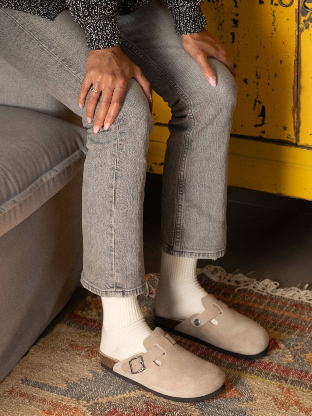 RIVA VELOUR TAUPE Unisex Clogs