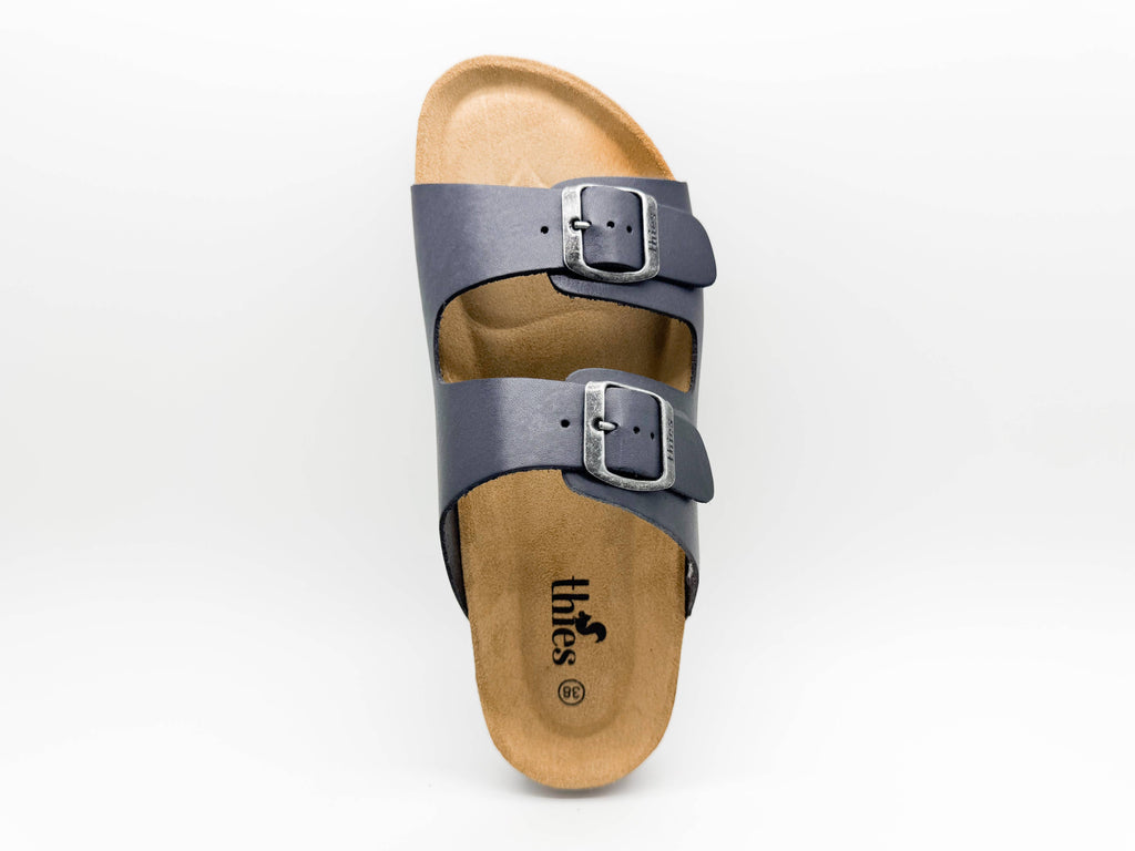 Thies 1856 ® Eco-Ledersandale Anthrazit