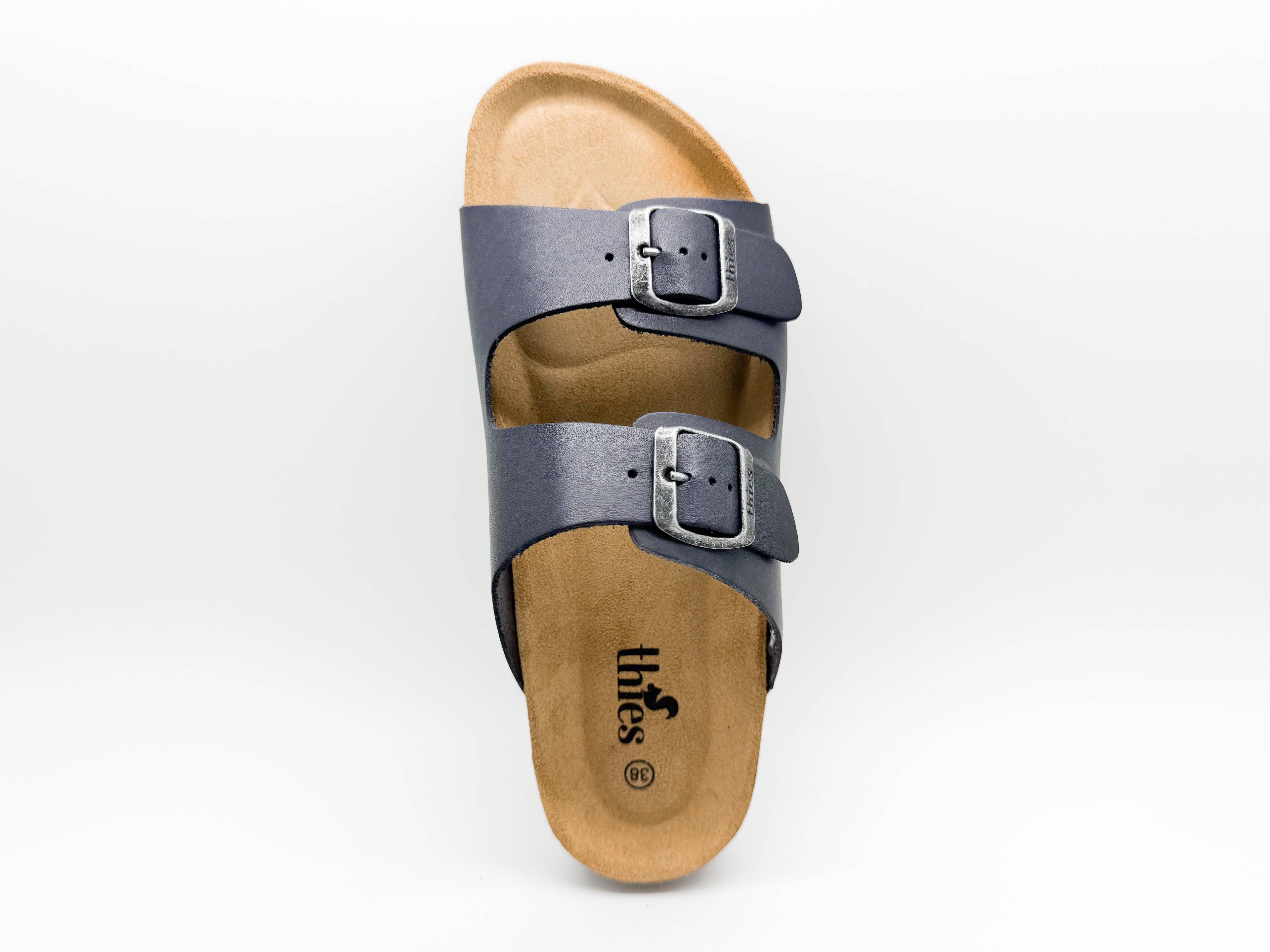 Thies 1856 ® Eco-Ledersandale Anthrazit