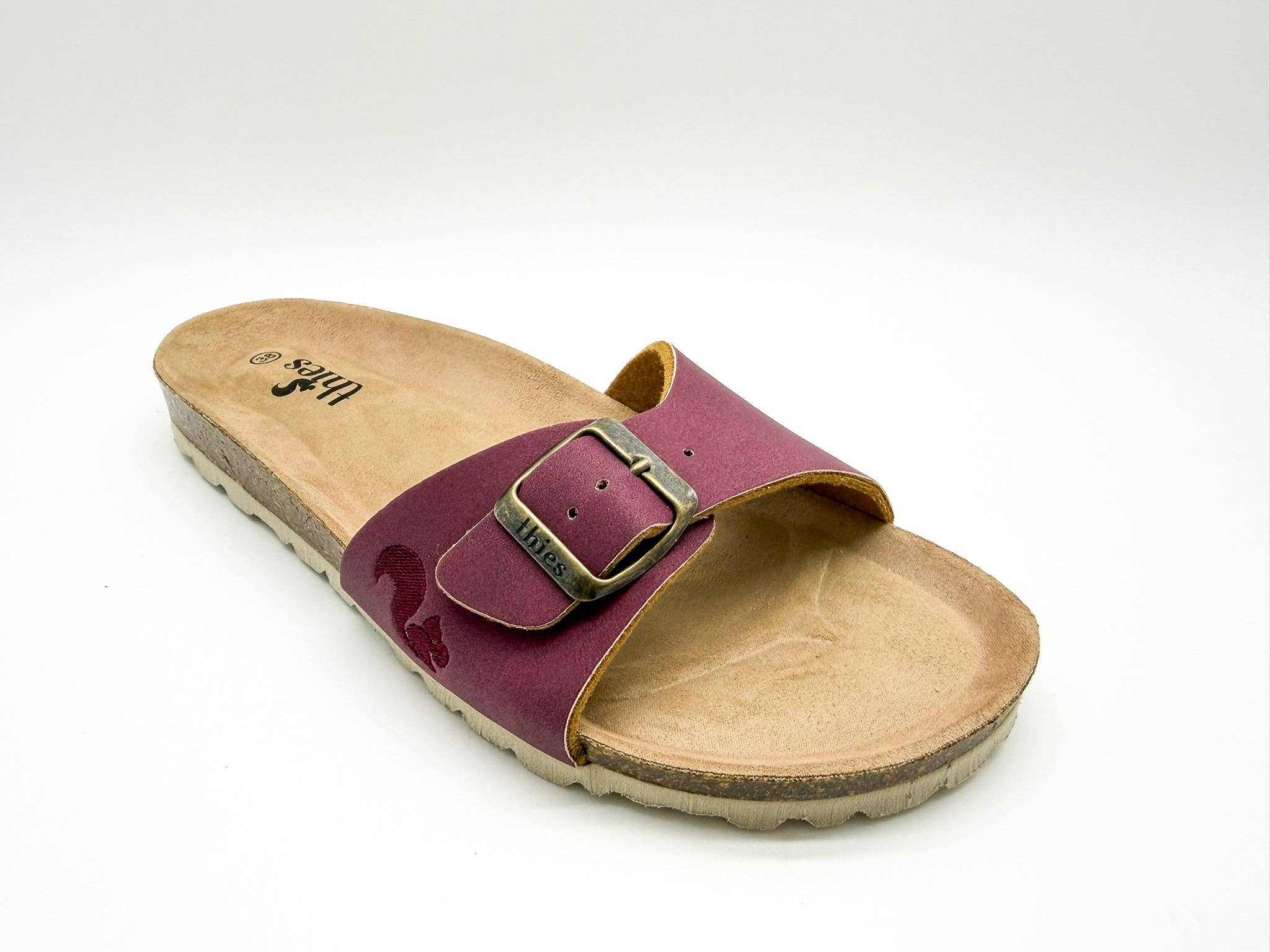 Thies 1856 ® Eco Bio Riemensandale vegan pflaumenfarben