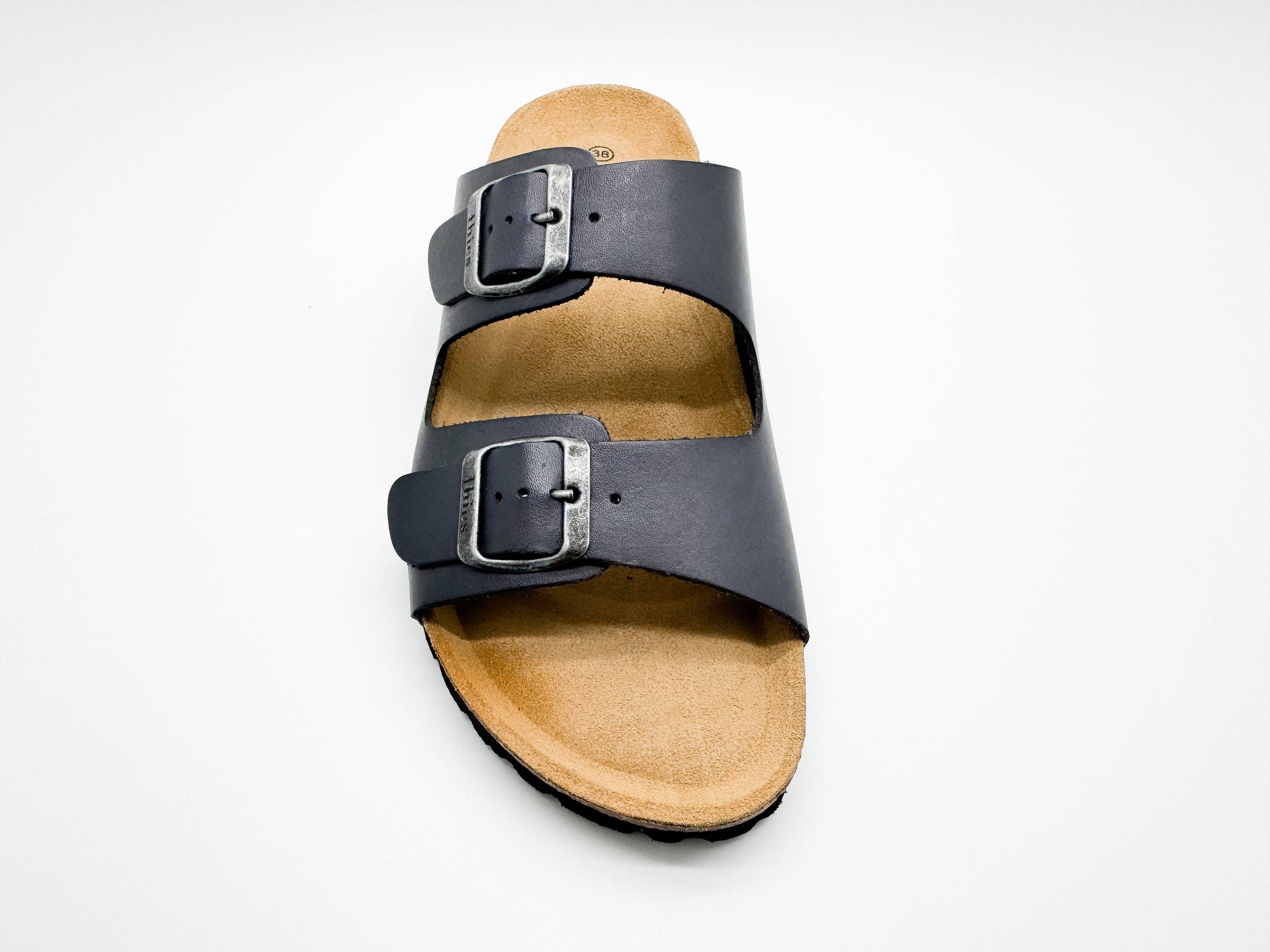 Thies 1856 ® Eco-Ledersandale Anthrazit