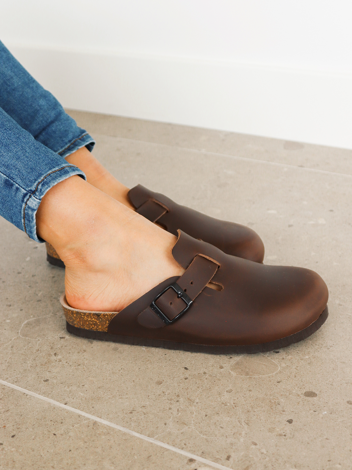 GENUINS RIVA geölte Leder-Clogs für Unisex, Größen 35 bis 46