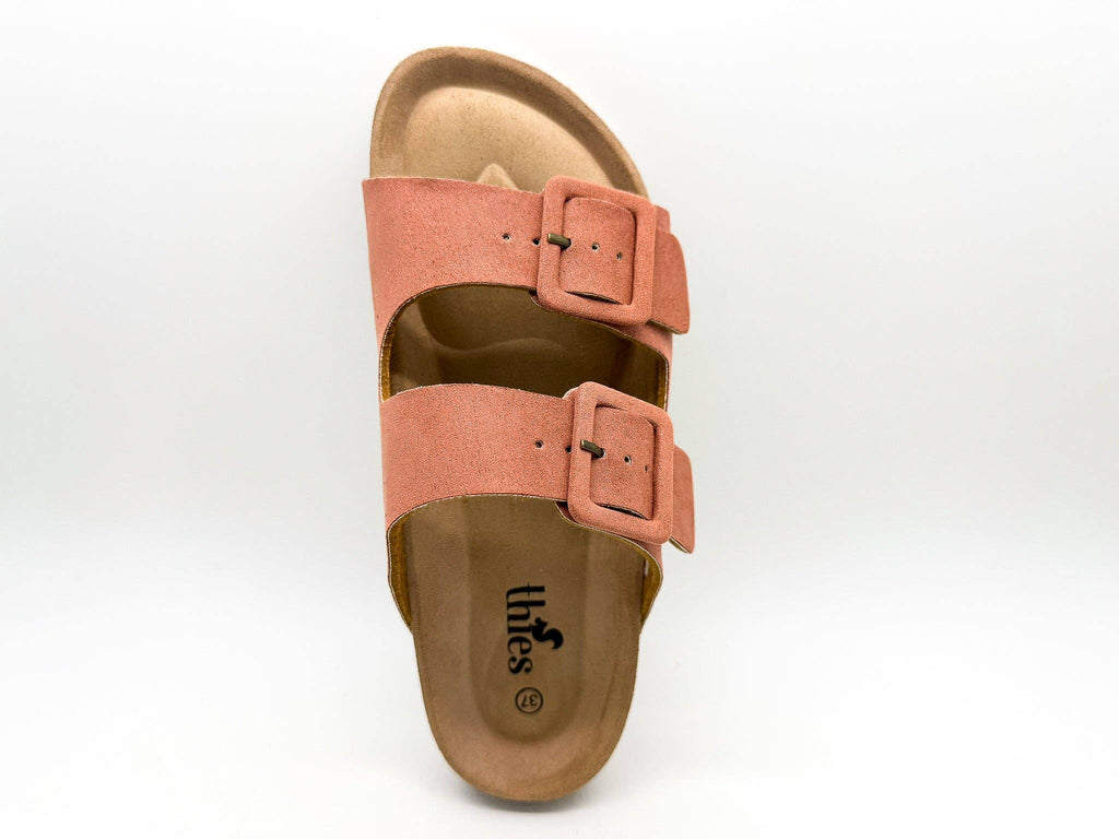 Thies 1856 ® Eco Bio bedeckte Sandale, vegan, Terrakotta-Rose: Rosa / Veggie-Wildleder recyceltes PES / 41