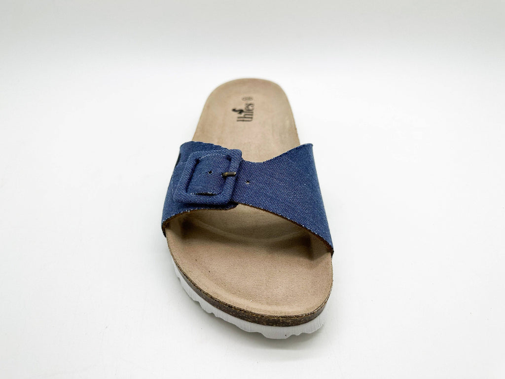 Thies 1856 ® Rec Denim Riemchensandale veganes Denim Blau