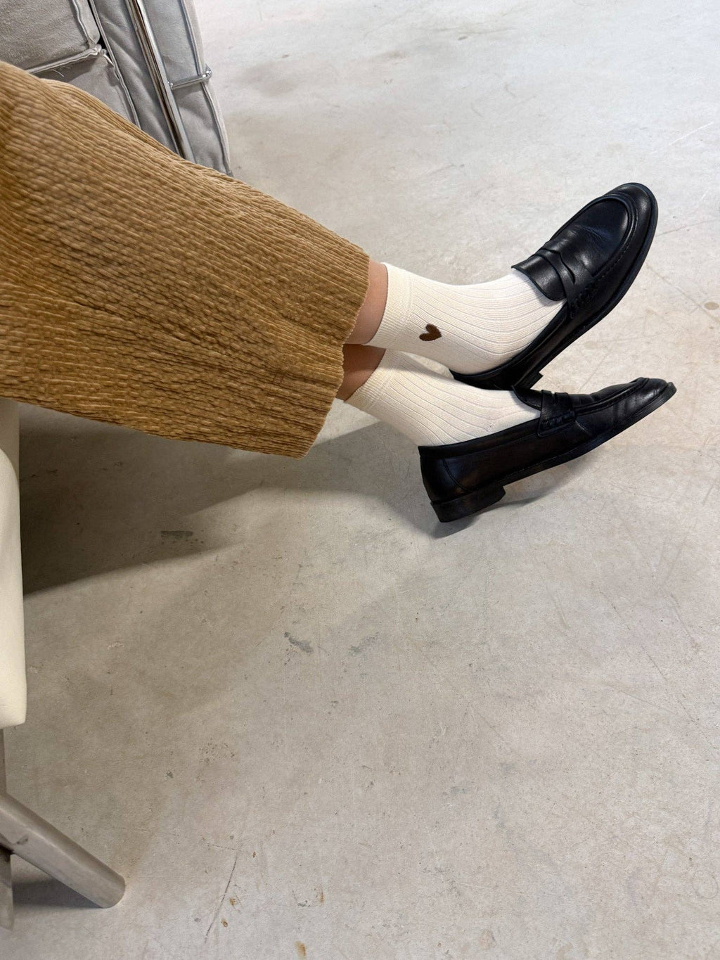 Braune Herzsocken