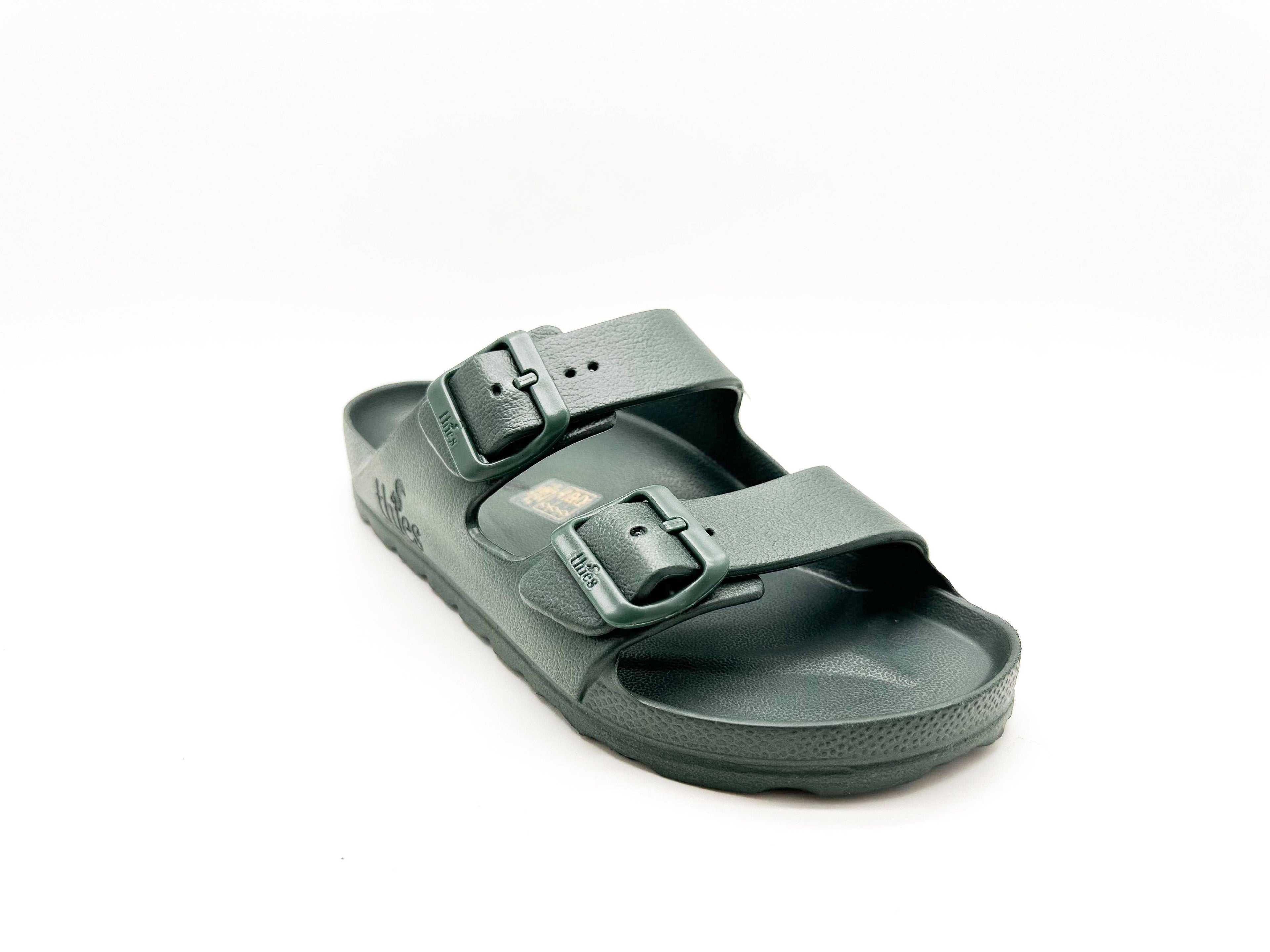Thies 1856 ® Ecofoam Sandale vegan waldgrün