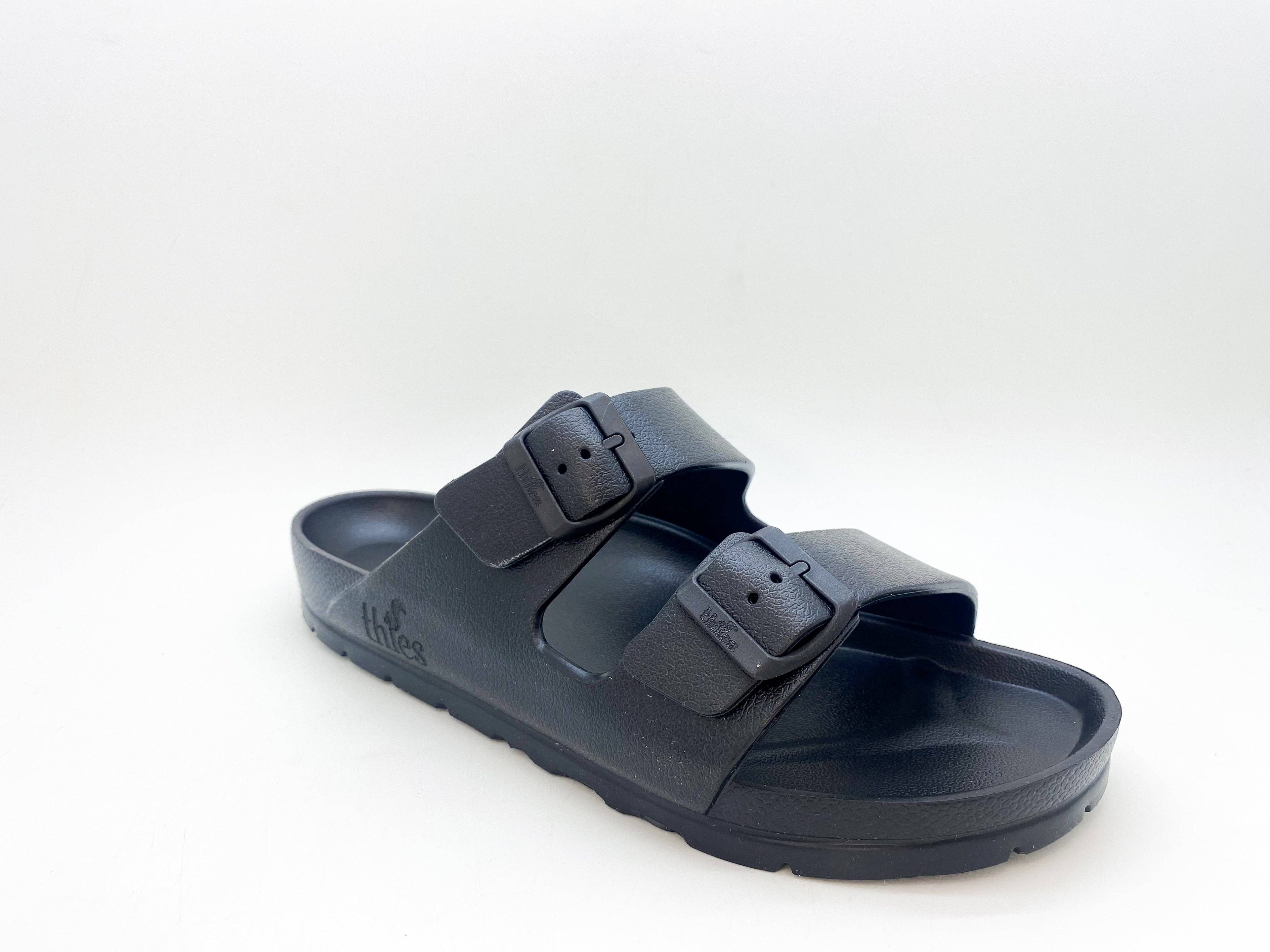 Thies 1856 ® Ecofoam vegane Sandale in Schwarz