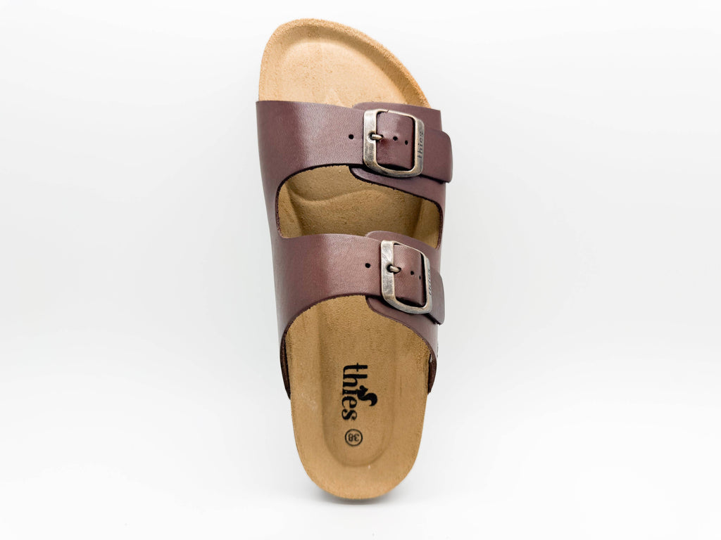 Thies 1856 ® Eco-Ledersandale dunkelbraun