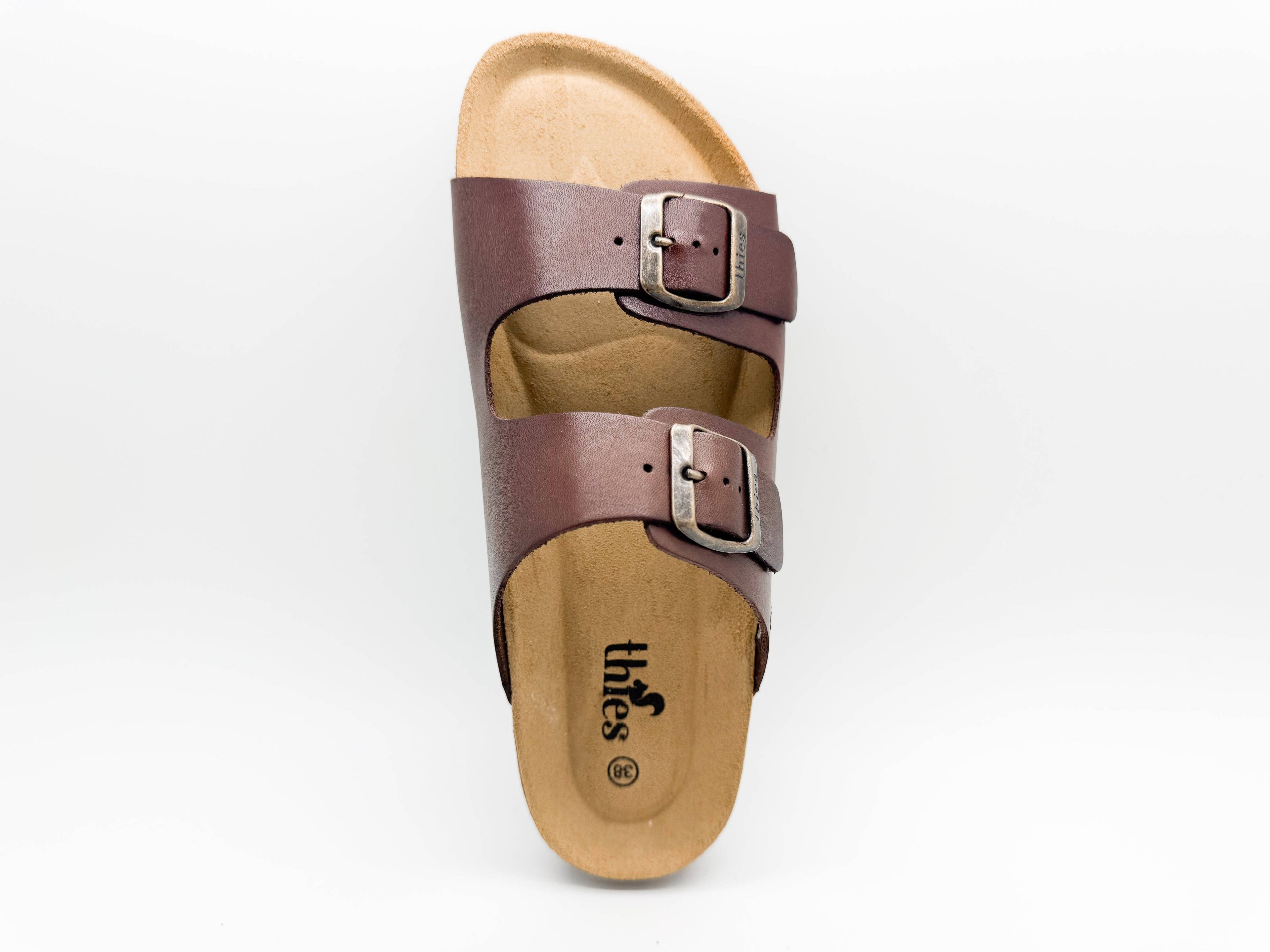 Thies 1856 ® Eco-Ledersandale dunkelbraun