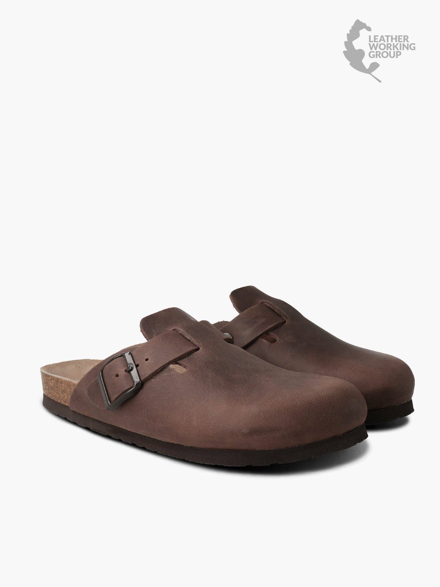 GENUINS RIVA geölte Leder-Clogs für Unisex, Größen 35 bis 46