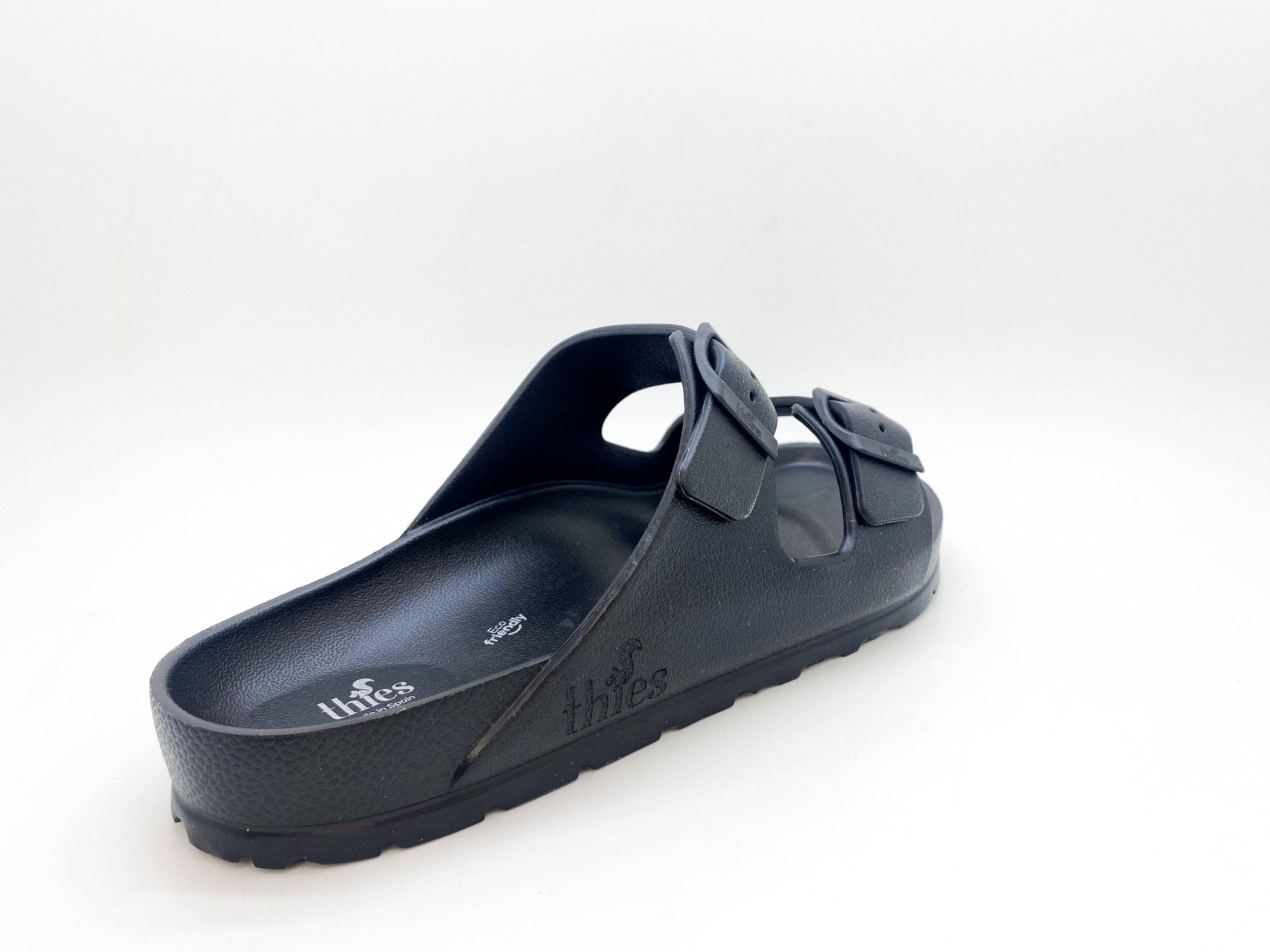 Thies 1856 ® Ecofoam vegane Sandale in Schwarz
