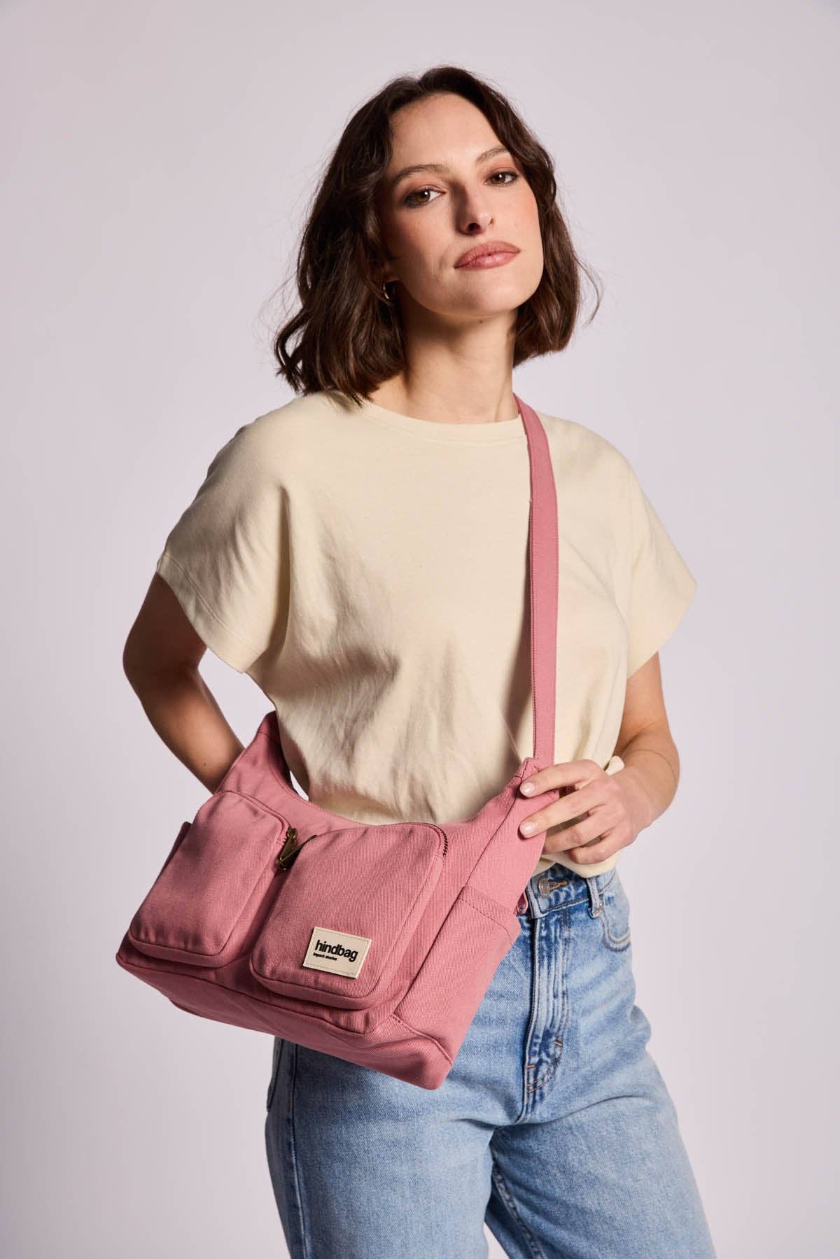 Mehrfachtasche Emile Rose Blush – Frontansicht, zartes Rosé-Design