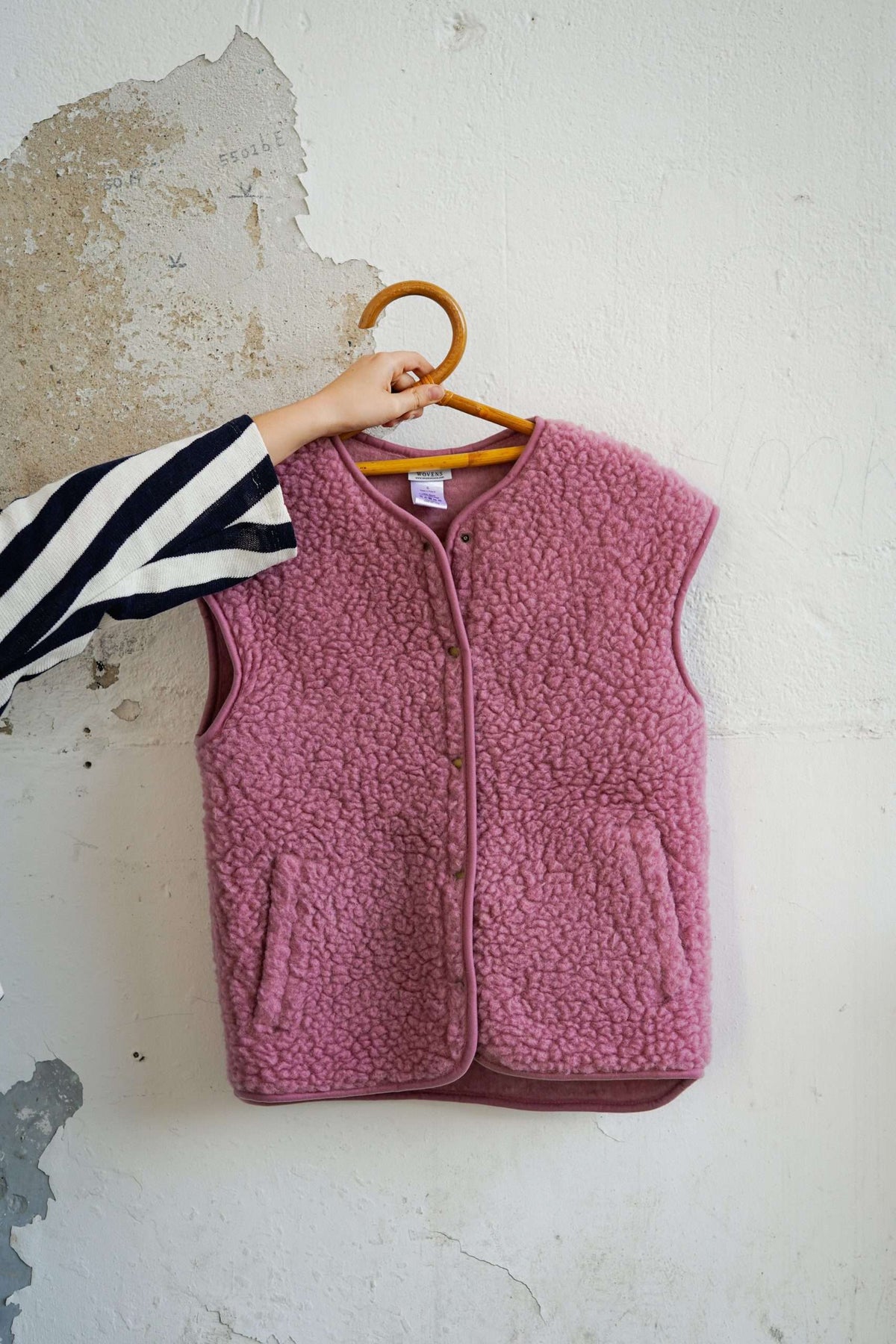 Woll-Bodywarmer Nova Pink, Trageansicht – VomKaff