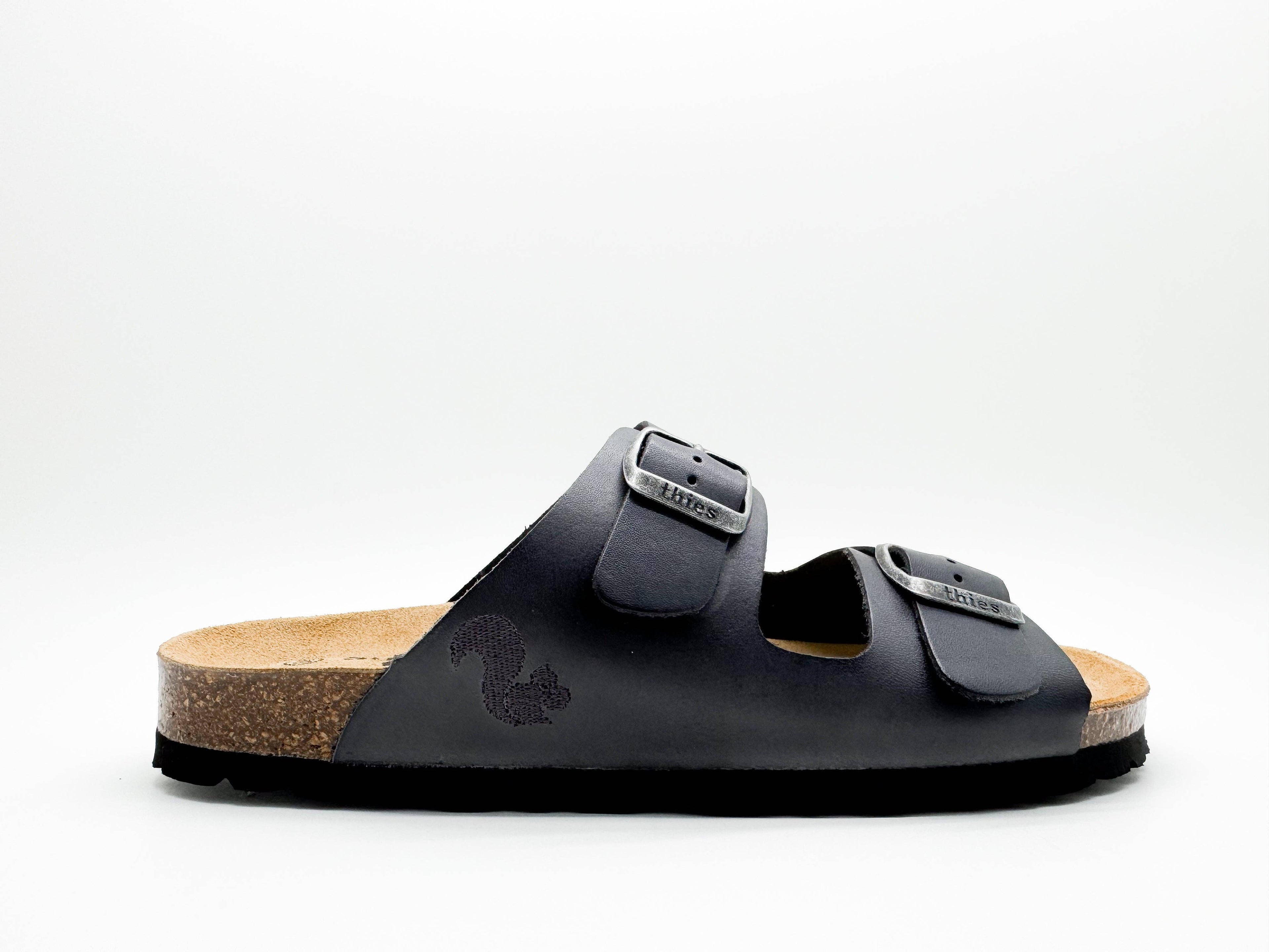Thies 1856 ® Eco-Ledersandale Anthrazit