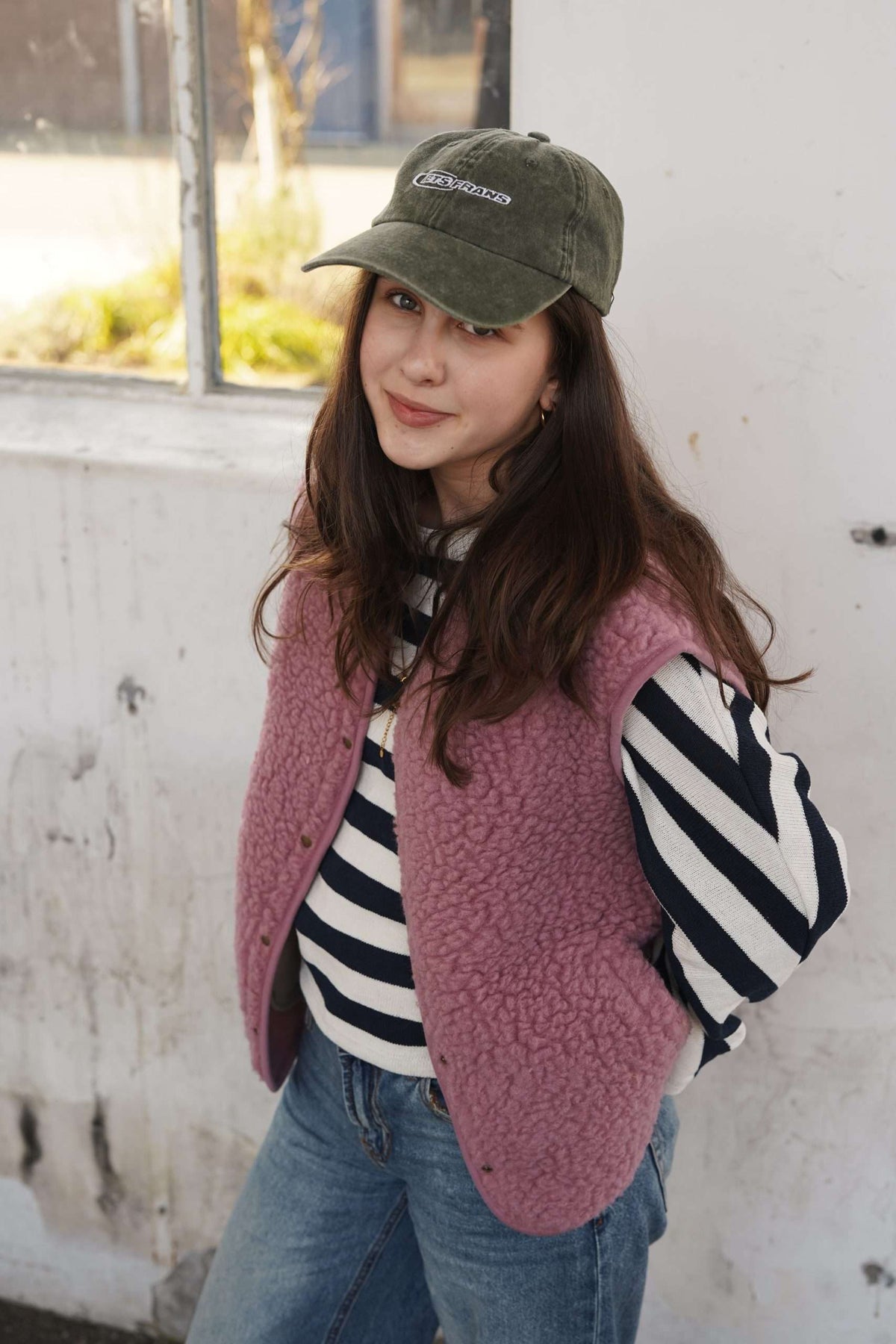 Woll-Bodywarmer Nova Pink, Detailansicht Druckknöpfe – VomKaff