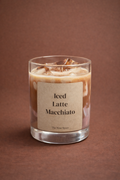 Iced Latte Macchiato – Kaffee Duftkerze im Iced-Drink-Look – Frontansicht, VomKaff
