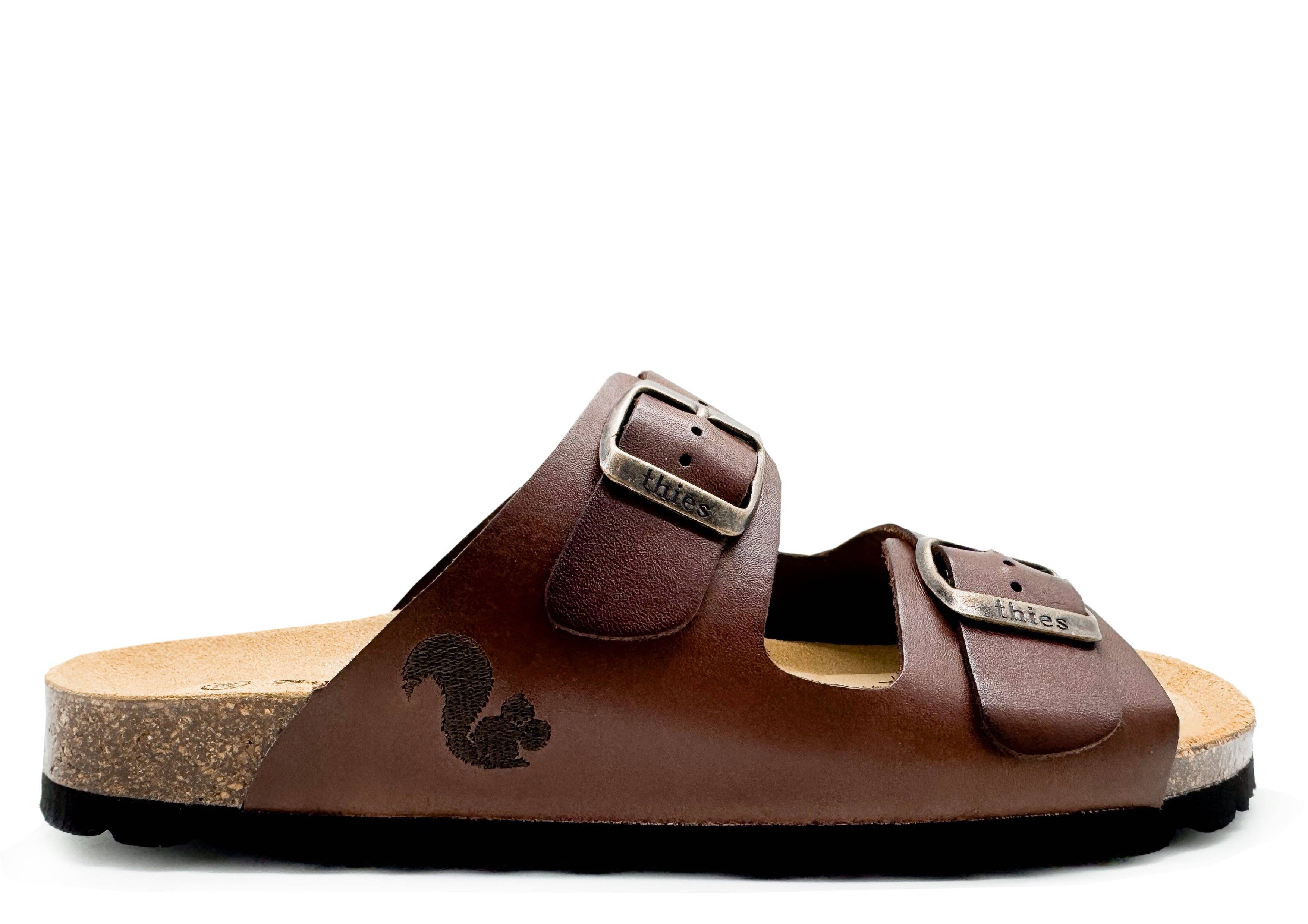 Thies 1856 ® Eco-Ledersandale dunkelbraun