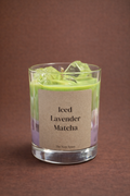 Iced Lavender Matcha – Lavendel Duftkerze im Iced-Drink-Look – Frontansicht, VomKaff