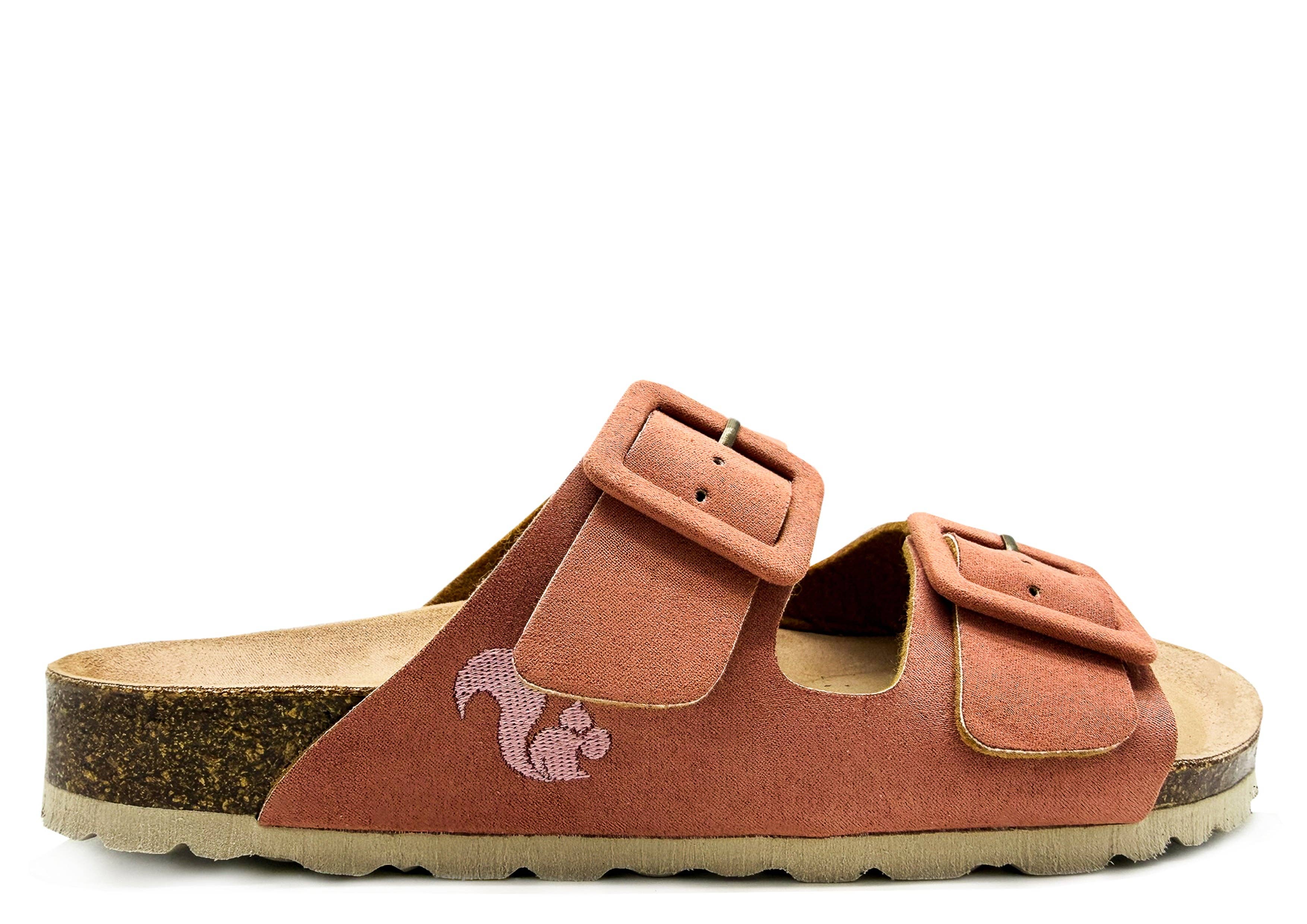 Thies 1856 ® Eco Bio bedeckte Sandale, vegan, Terrakotta-Rose: Pink / Veggie suede recycled PES / 38
