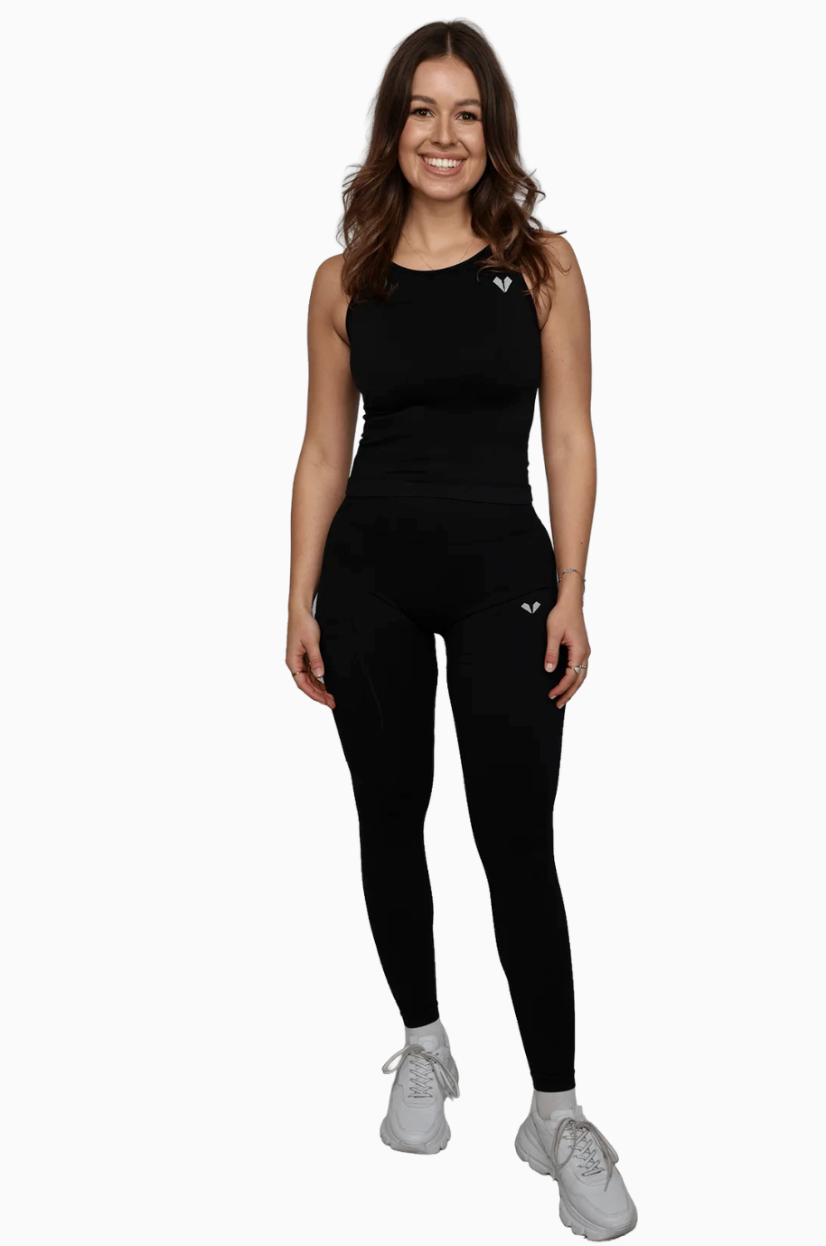 Seamless Set Top & Leggings – Frontansicht, körpernah und elastisch
