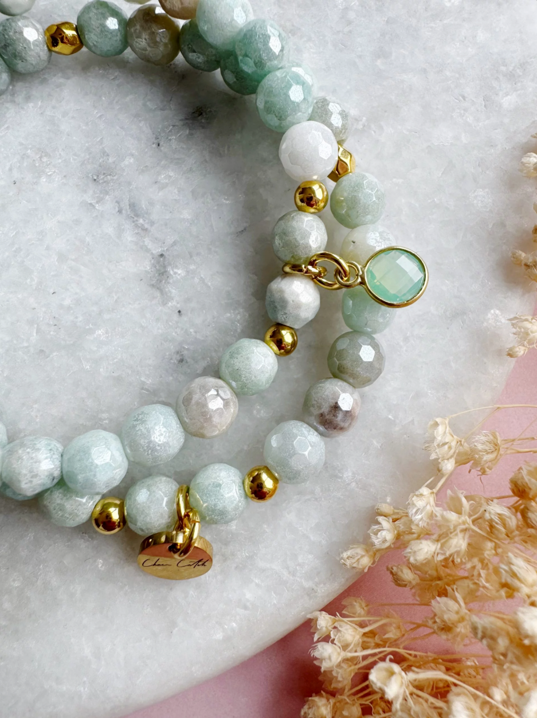 Amazonit Set „Cloudy Mint“