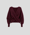 Wrap-Pullover aus Alpaka-Mix Burgundy