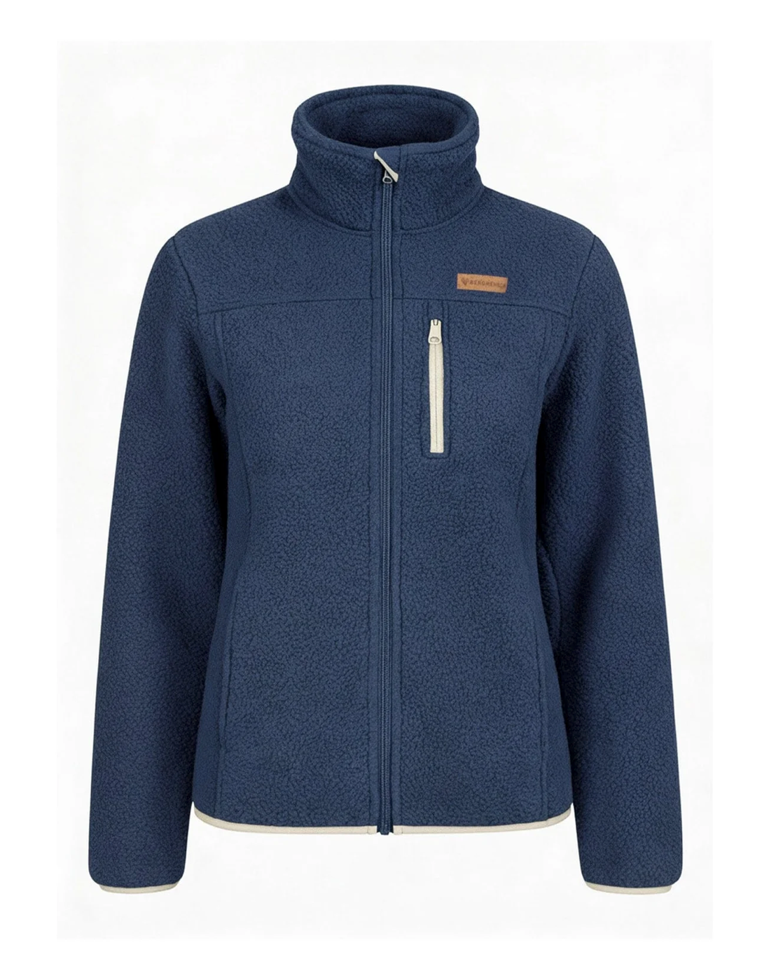 Damen Sherpa Fleece Jacke – Detailansicht Kragen und Ärmel