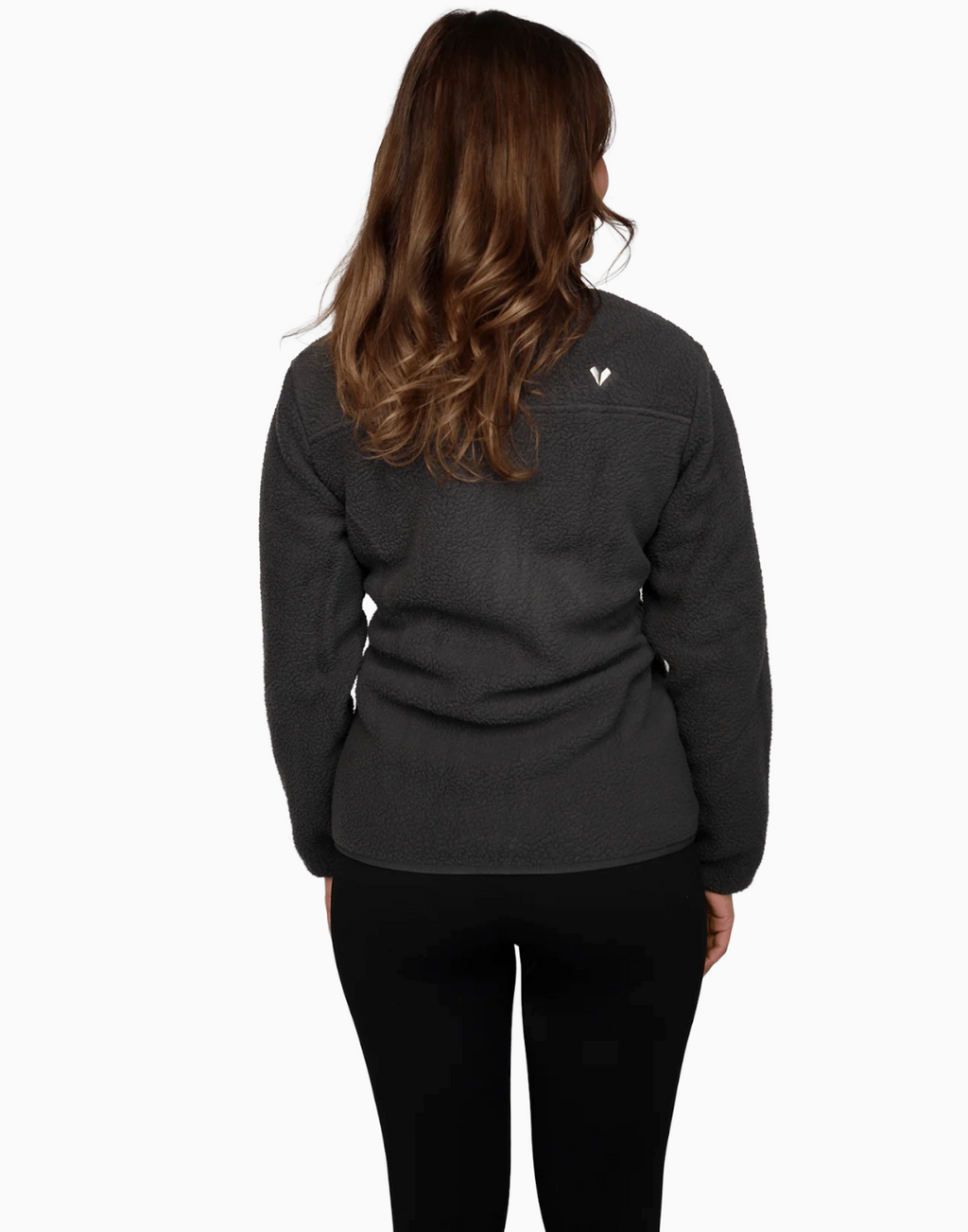 Damen Sherpa Fleece Jacke – Trageansicht, Lifestyle-Look