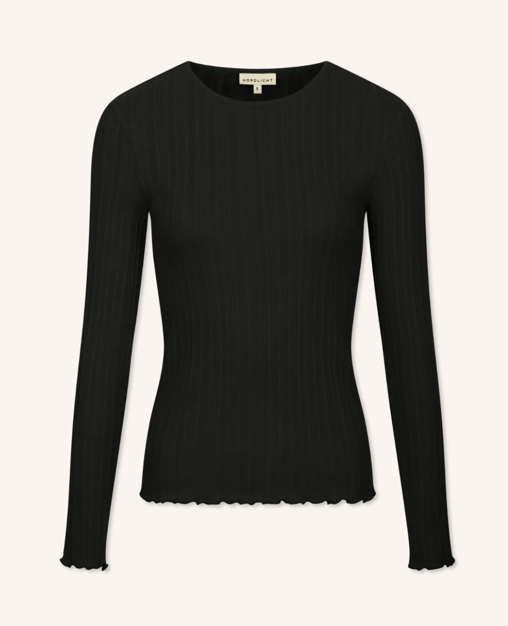 Schwarzes Langarmshirt Maja aus Bio-Baumwolle, Vorderansicht