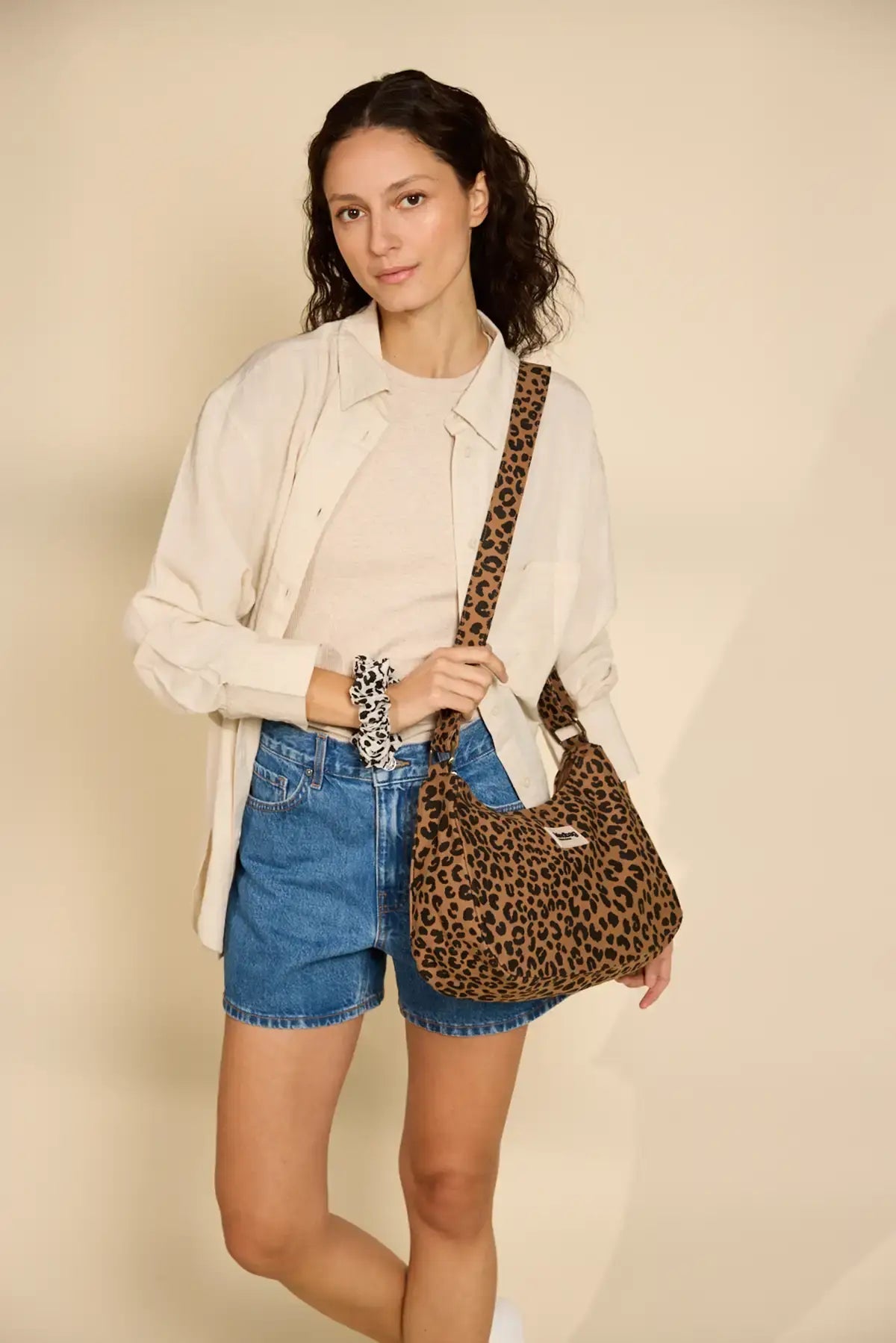 Ecru Leopardentasche Rosa – Damen Shopper