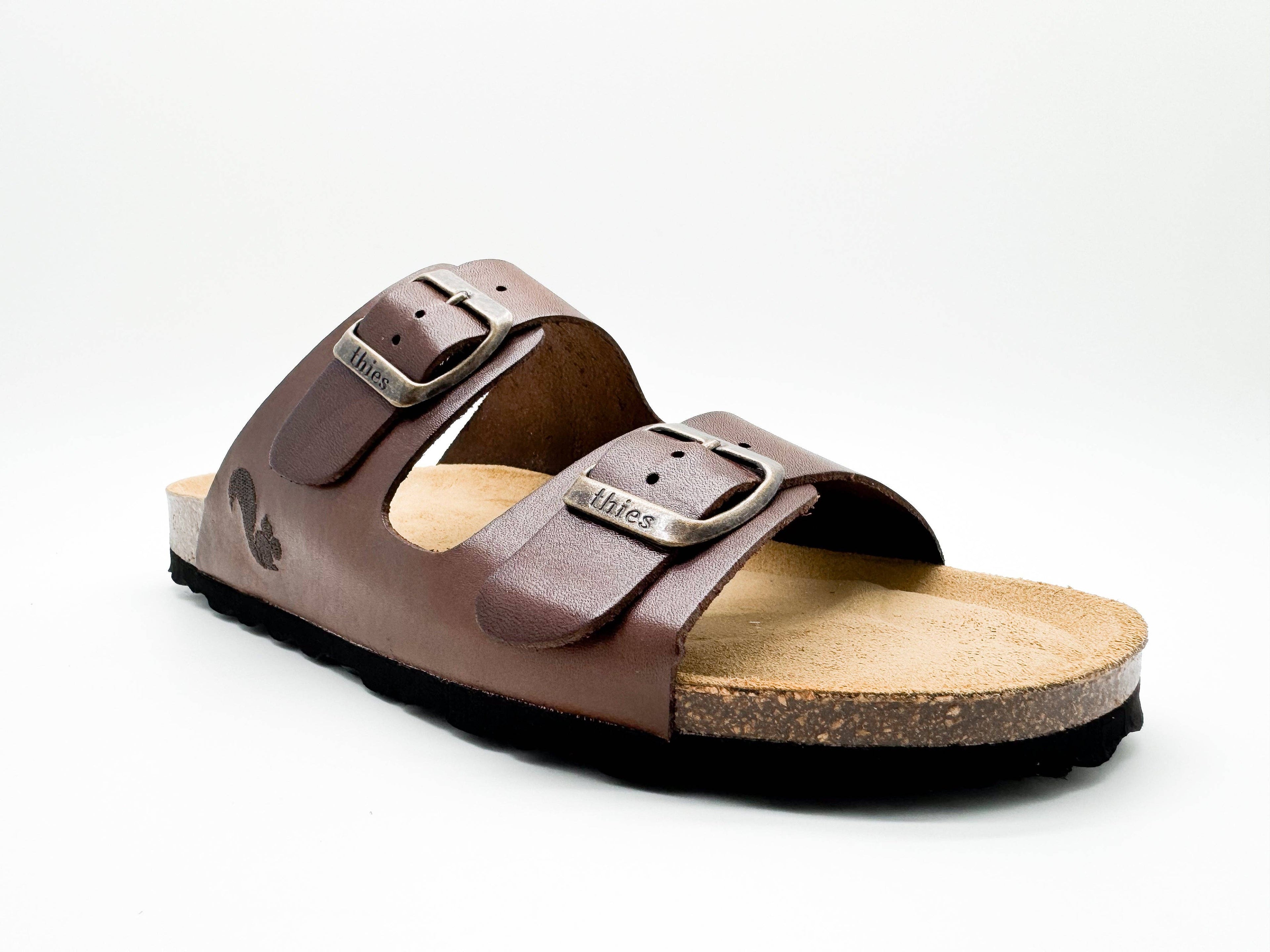 Thies 1856 ® Eco-Ledersandale dunkelbraun