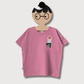 Damen T-Shirt mit Yoga-Print in Altrosa – VomKaff