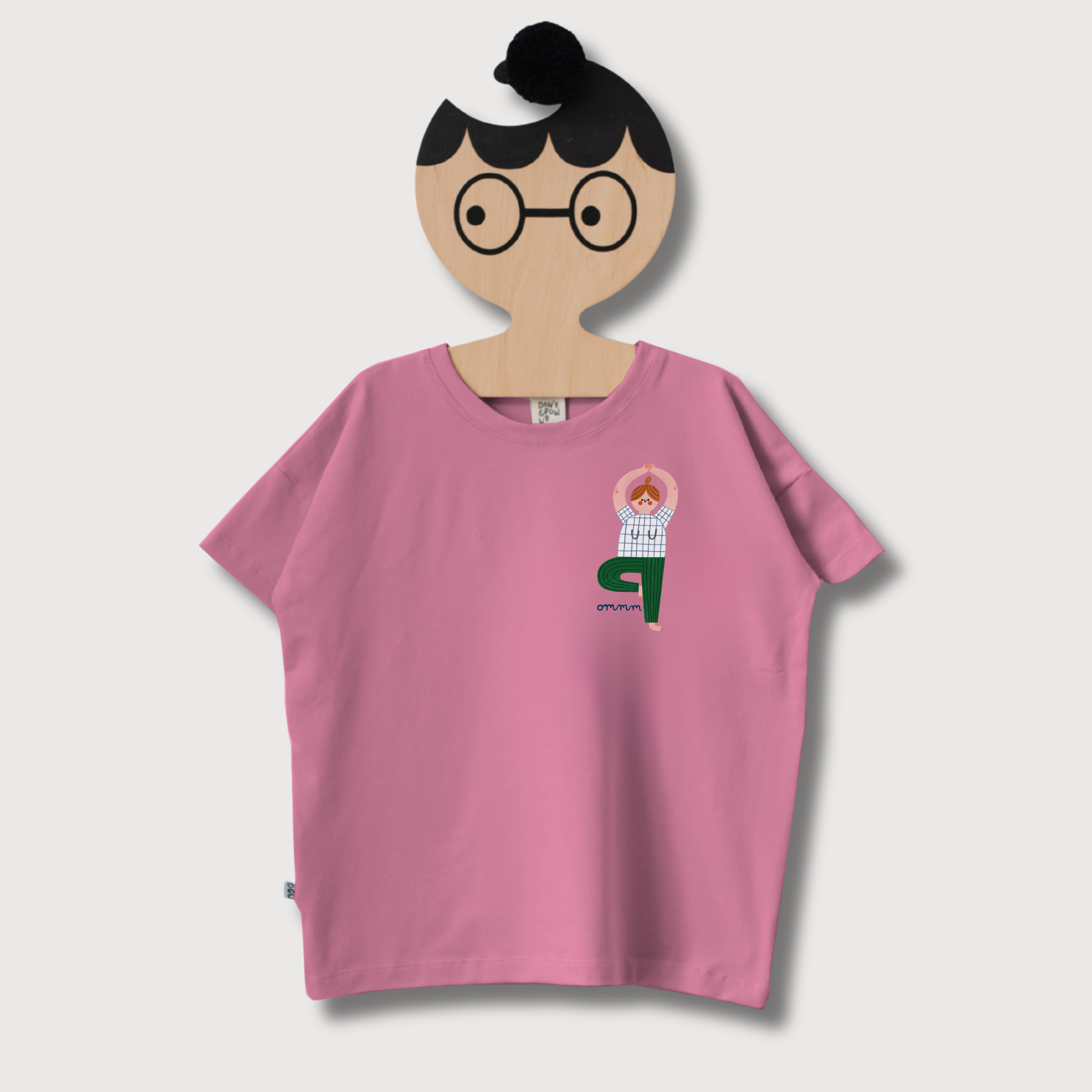 Damen T-Shirt mit Yoga-Print in Altrosa – VomKaff