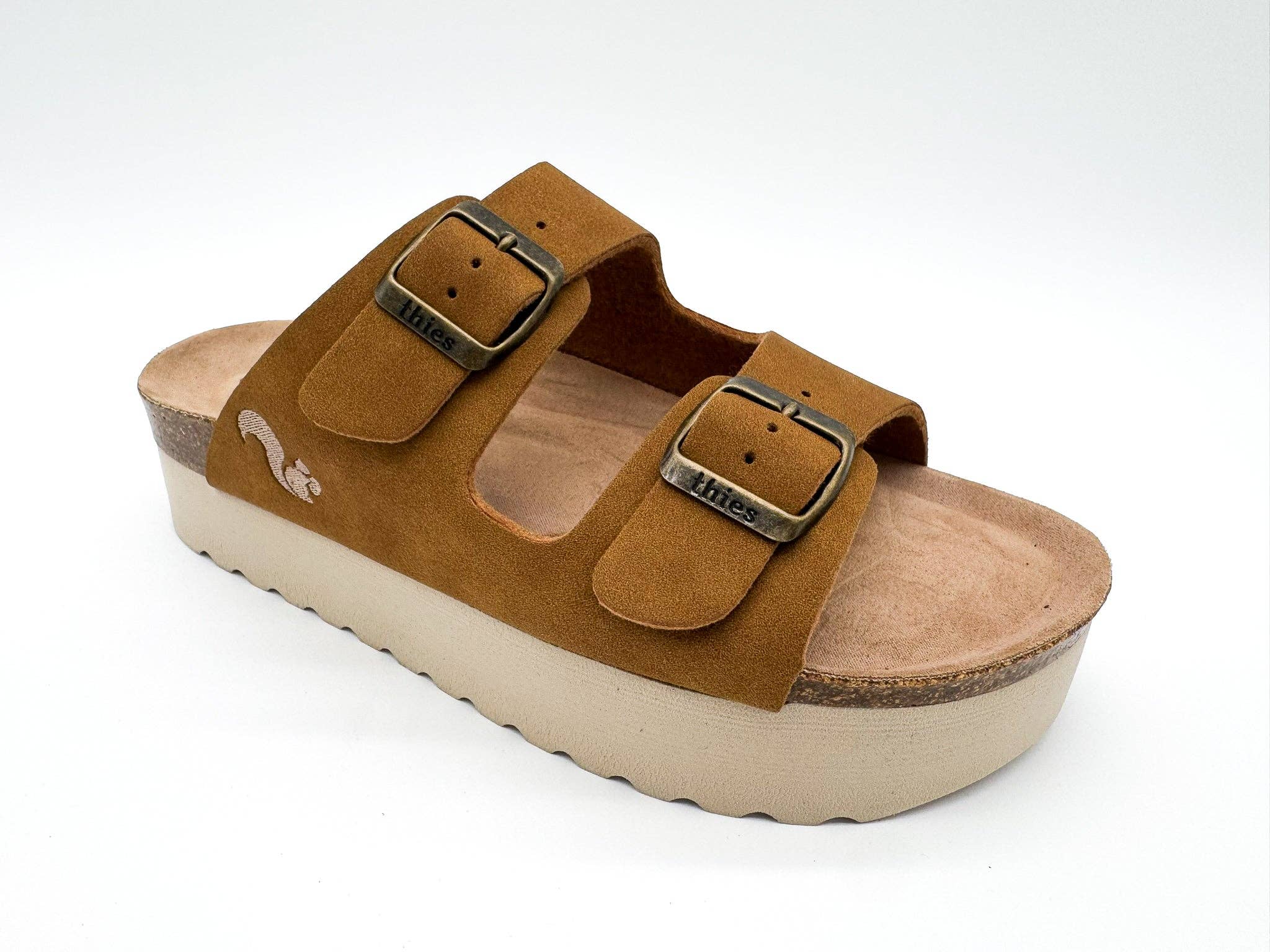 Thies 1856 ® Eco Bio Plateau Sandale vegan cognac