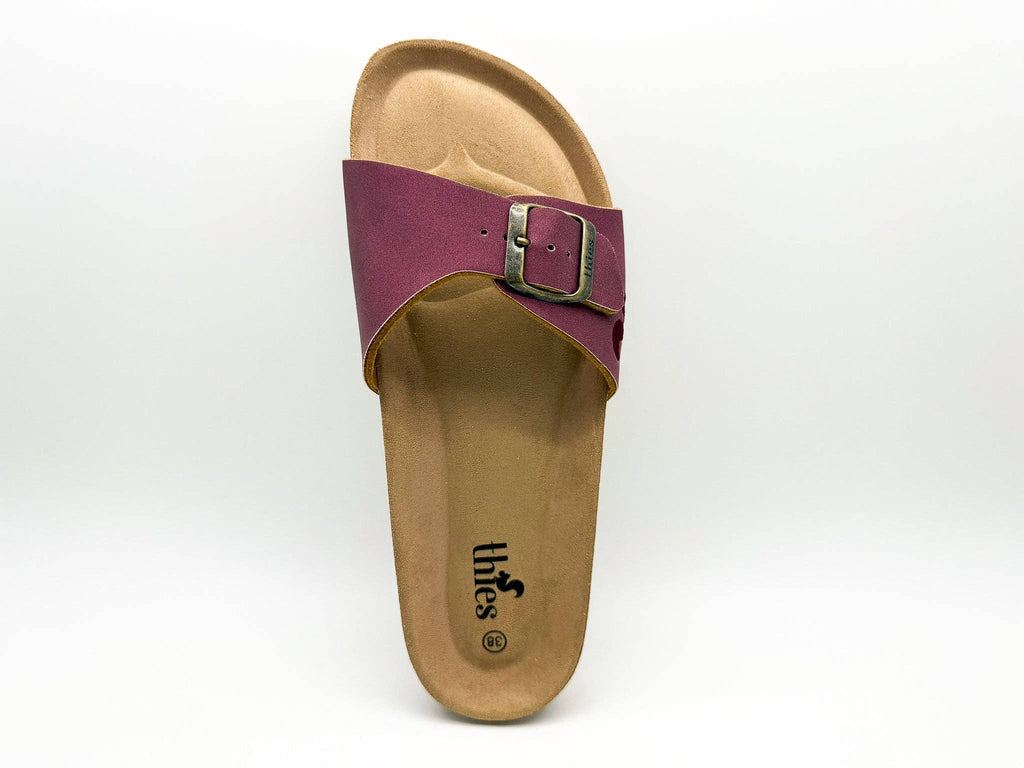 Thies 1856 ® Eco Bio Riemensandale vegan pflaumenfarben