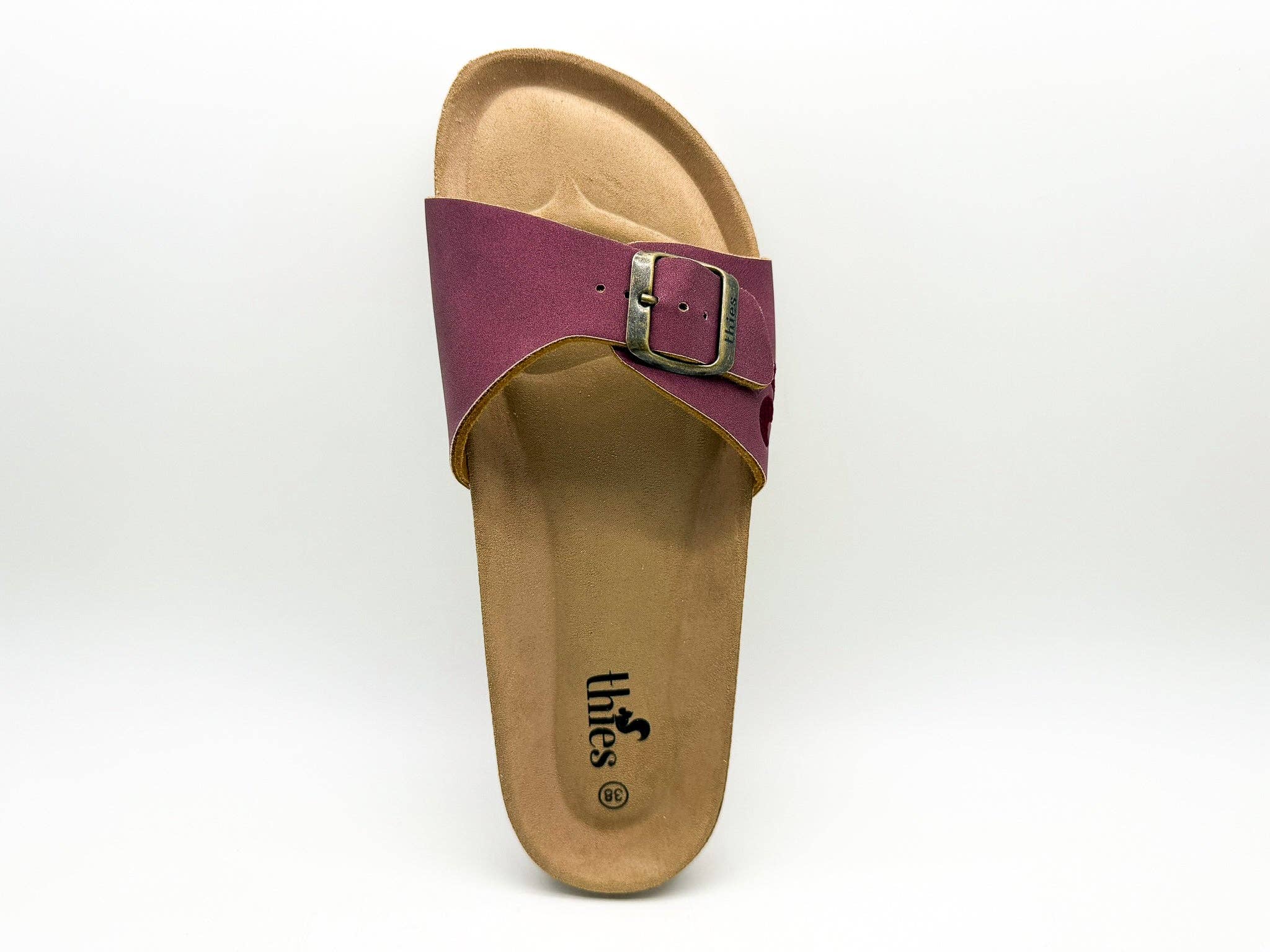 Thies 1856 ® Eco Bio Riemensandale vegan pflaumenfarben