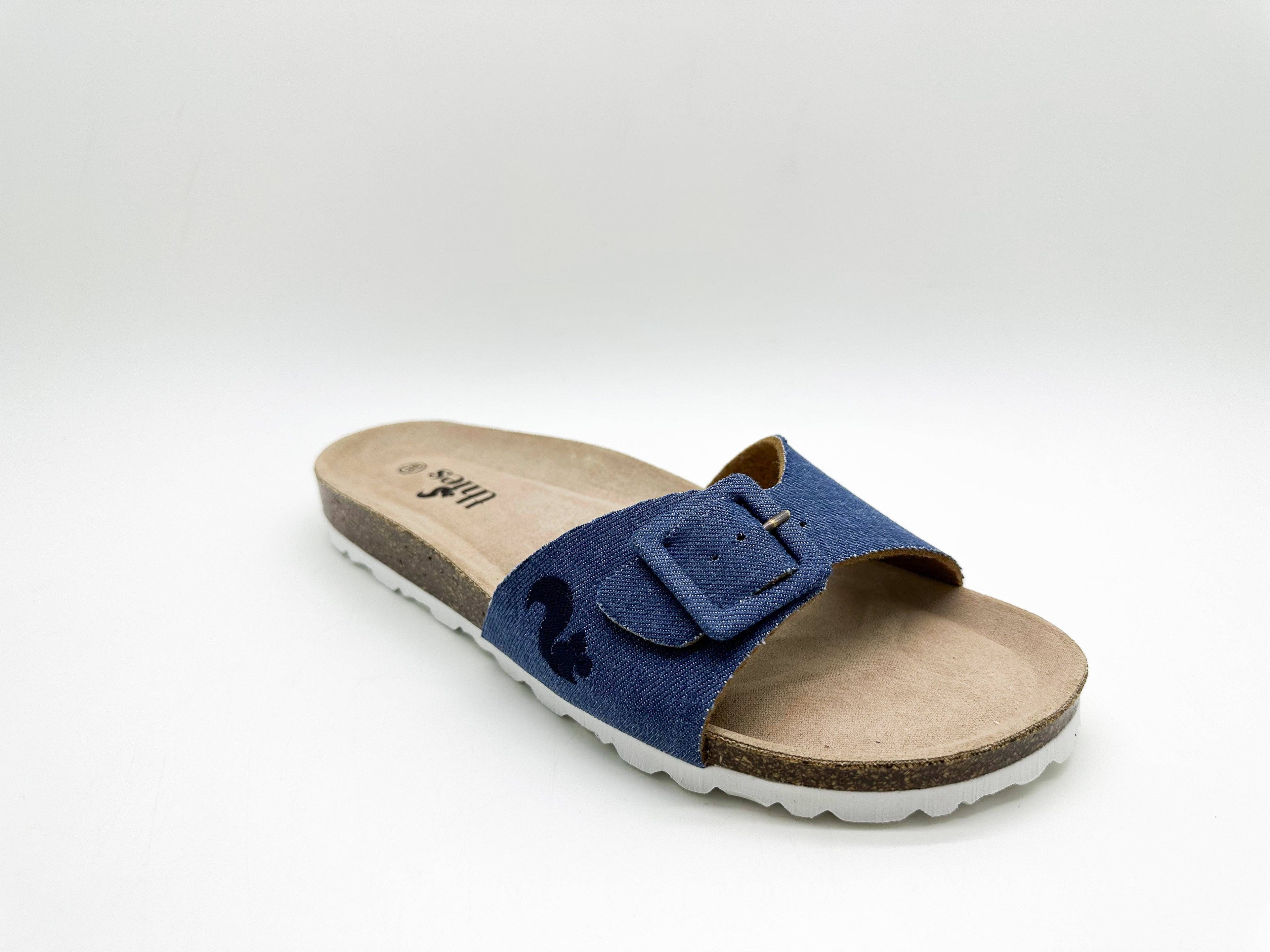 Thies 1856 ® Rec Denim Riemchensandale veganes Denim Blau