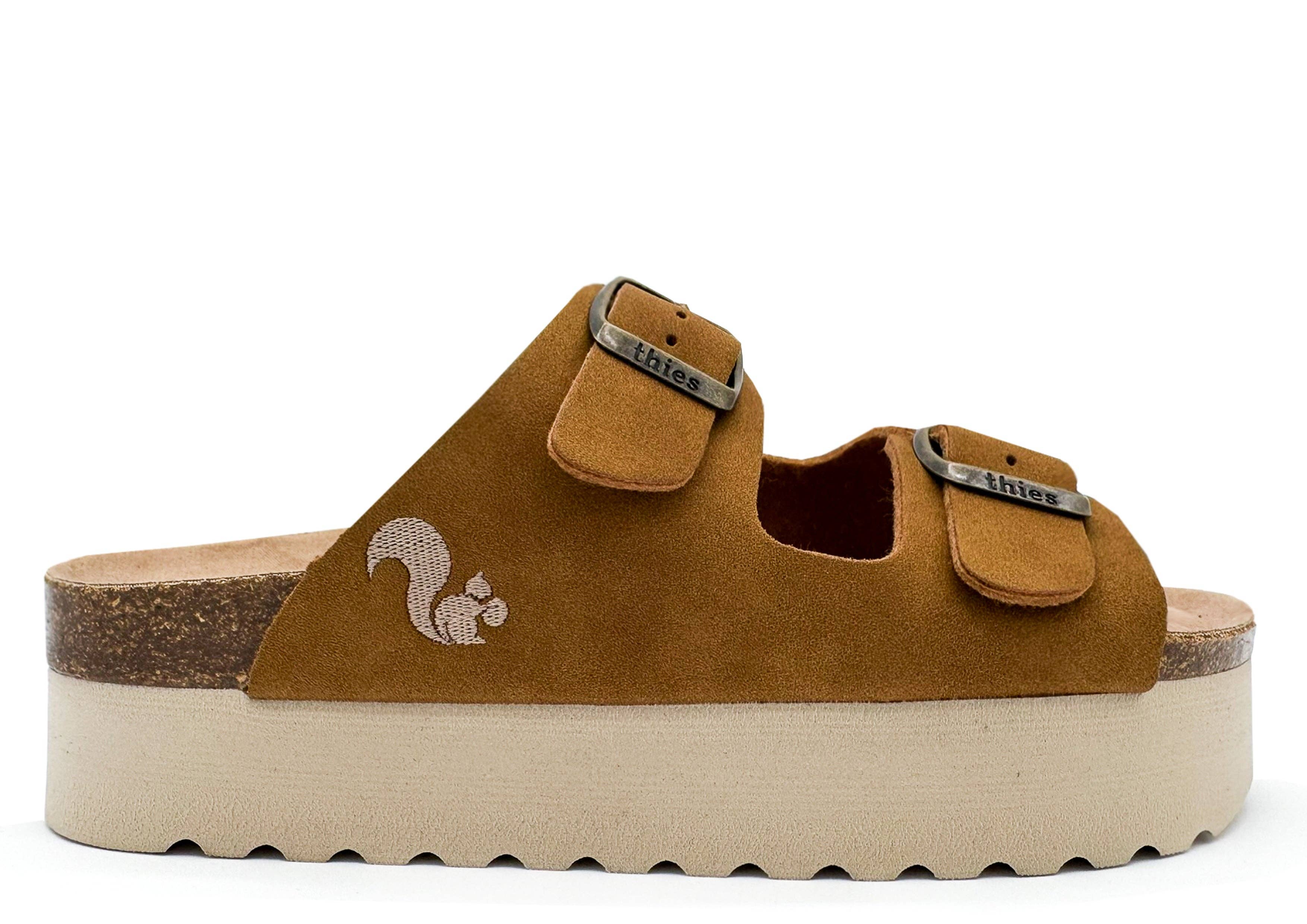 Thies 1856 ® Eco Bio Plateau Sandale vegan cognac