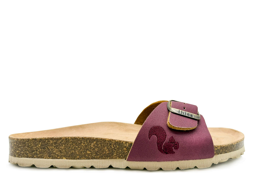 Thies 1856 ® Eco Bio Riemensandale vegan pflaumenfarben