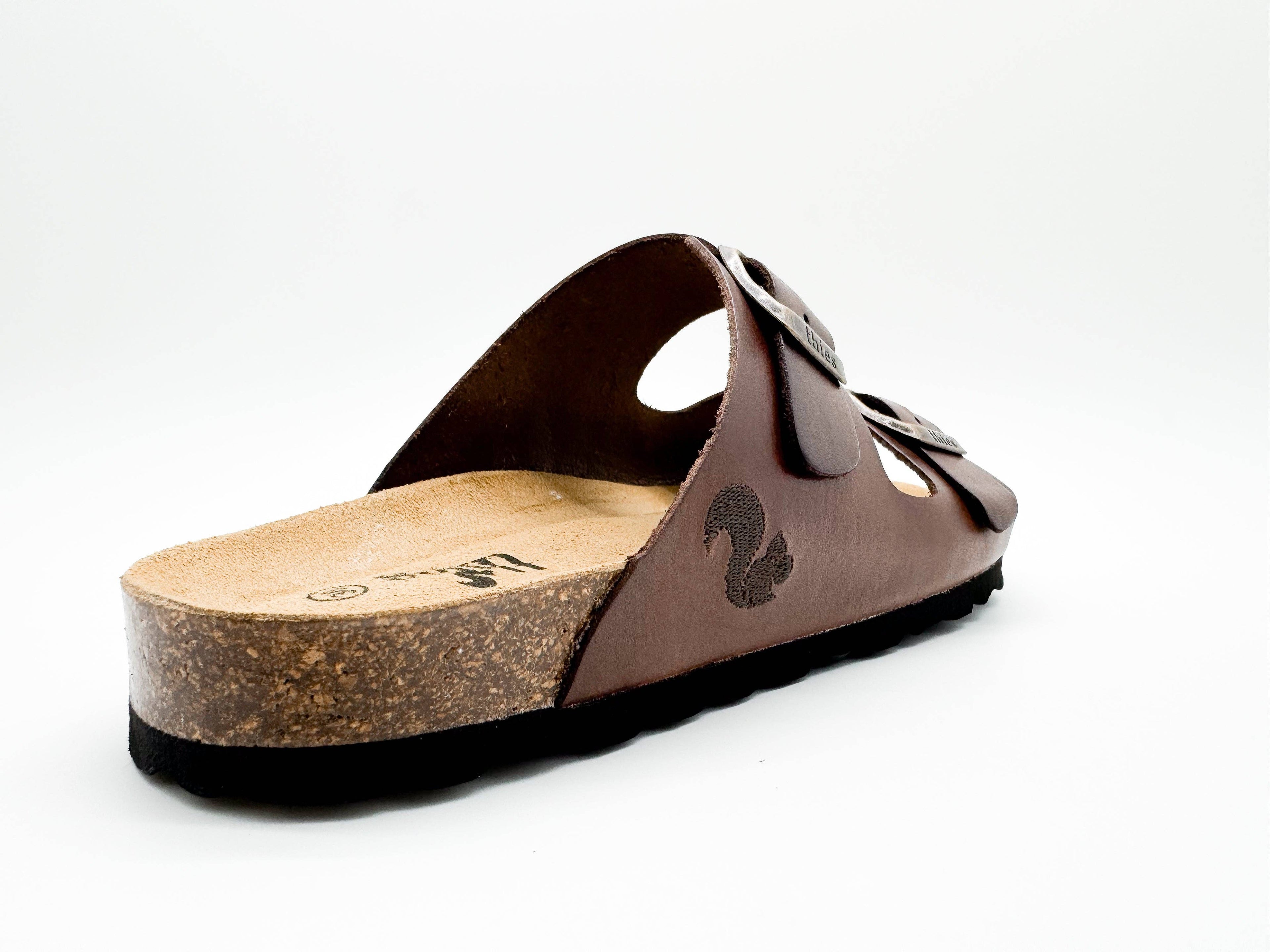 Thies 1856 ® Eco-Ledersandale dunkelbraun
