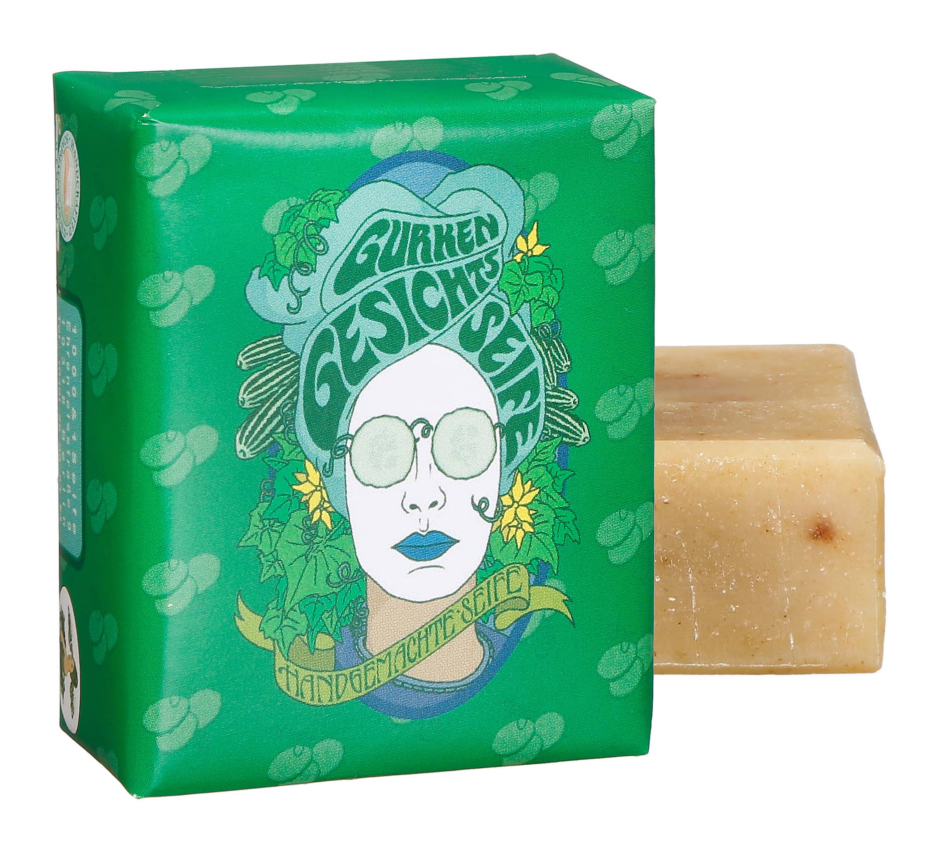 Handgemachte Gurken-Gesichtsseife Arganöl Aloe Grüntee vegan