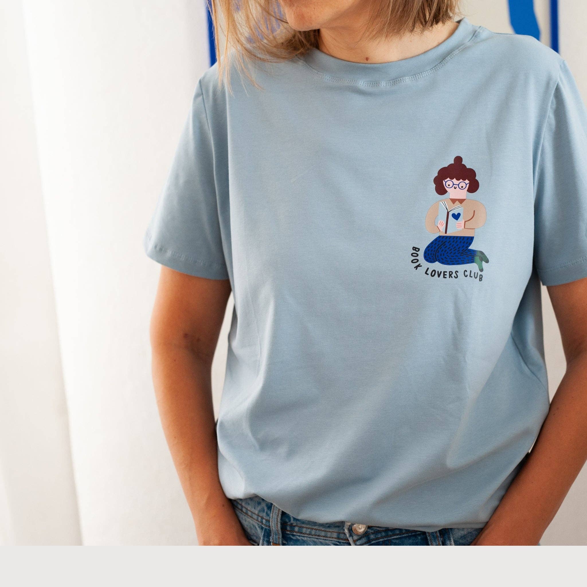 Damen T-Shirt Book Lovers in Hellblau – VomKaff